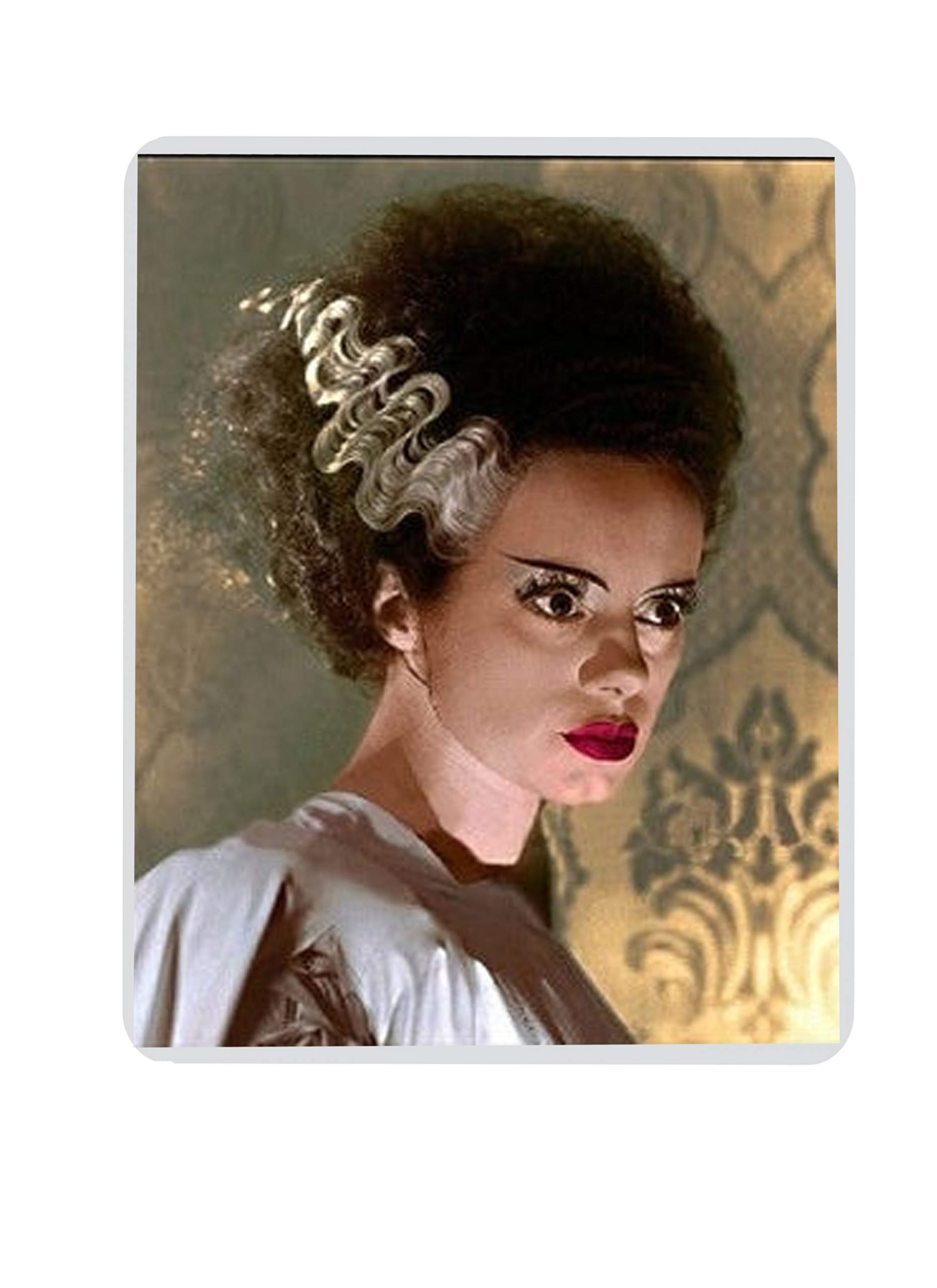 Bride of Frankenstein Mouse Pad - Handmade Halloween Gift for Horror Fans, Office & Gaming Desk Accessory
