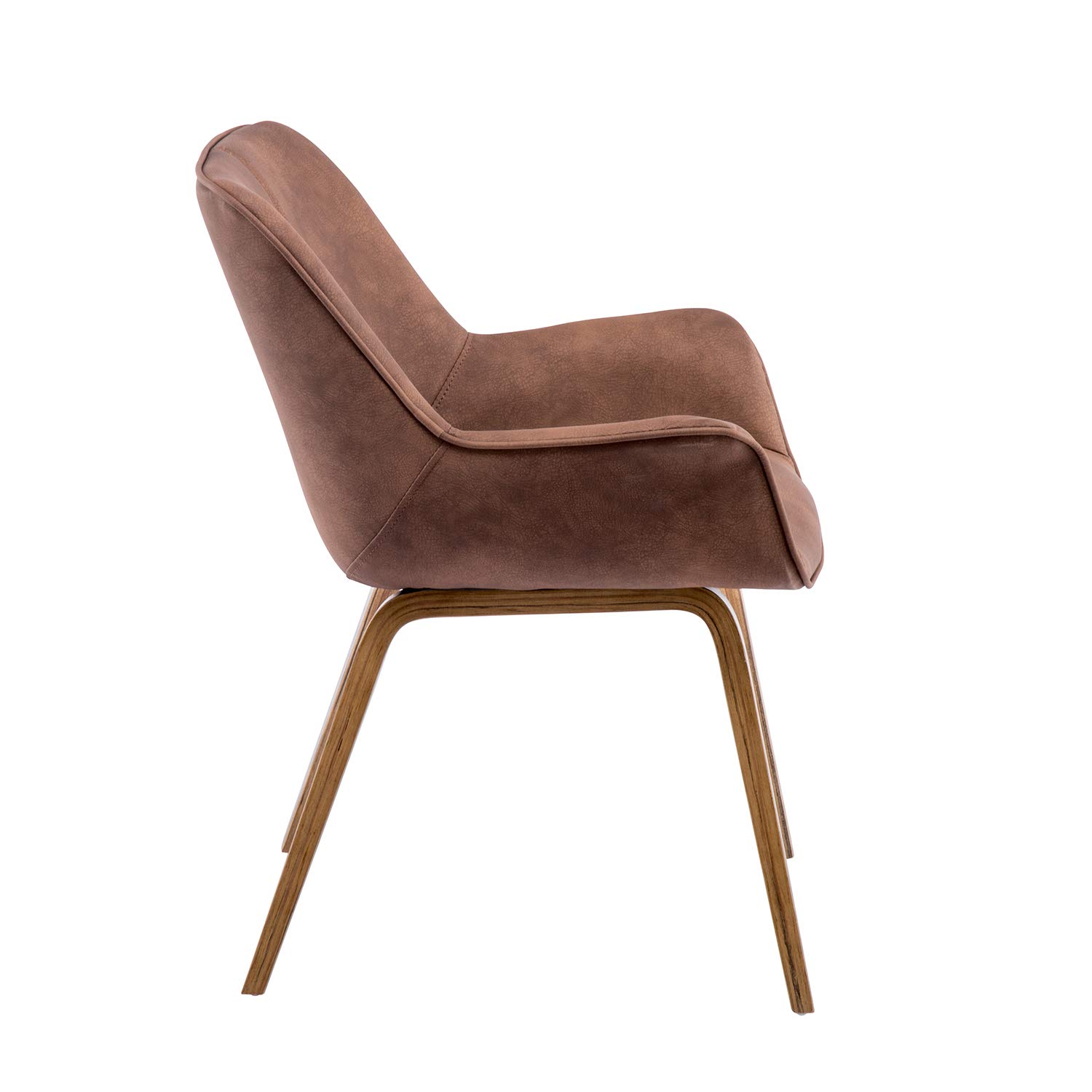 Modern Brown Faux Leather Dining Chairs - Set of 2 for Living Room, Kitchen & Office - Comfortable Side Chairs with Sturdy Metal Legs | Perfect for Home Decor, Restaurant & Small Spaces
