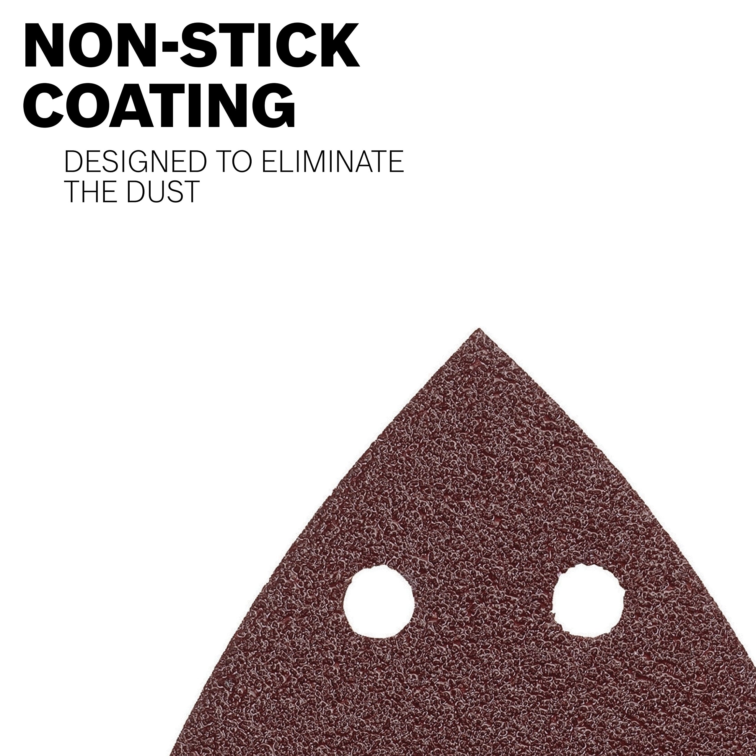 BOSCH SDTR060 60 Grit Hook & Loop Detail Triangle Sanding Sheets - 5 Pack for Woodworking, Metal Polishing & Automotive Detailing