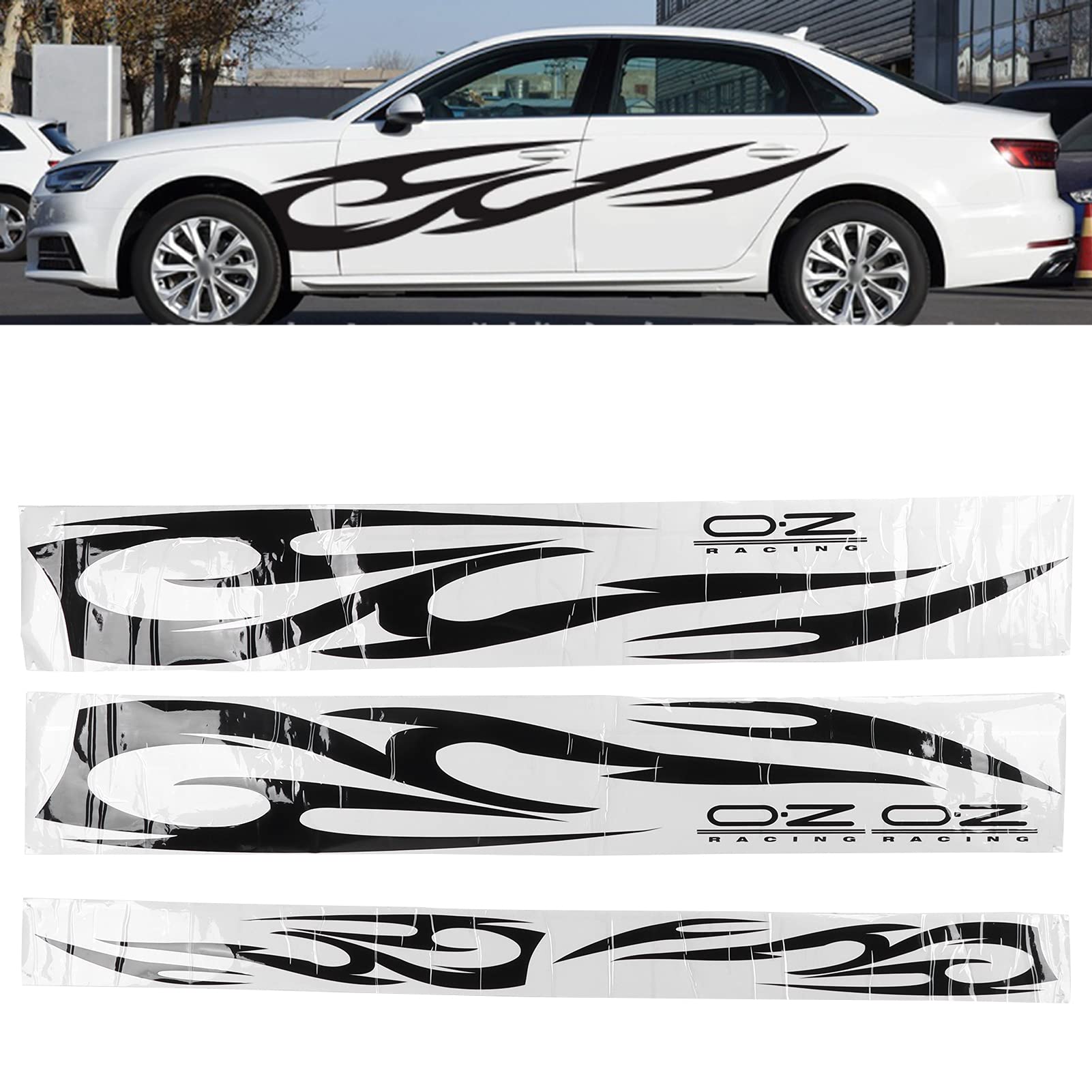 Aramox 3Pcs Universal Car Hood Stickers - Flame Decals Waterproof Strong Adhesive Vinyl Decoration for Cars, Trucks, Motorcycles - Upgrade Your Vehicle Style for Street Racing & Auto Shows