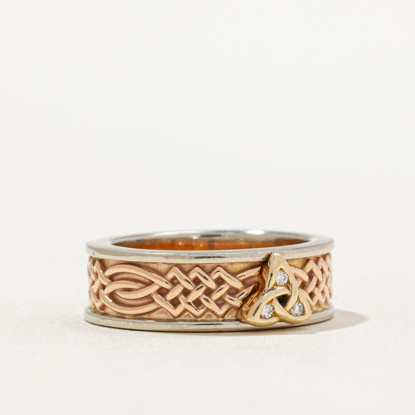 Celtic Knot Diamond Ring - 0.015ctw Wedding Band for Women, Size 7.5 - Perfect for Anniversary Gifts, Engagement Rings & Celtic Jewelry Lovers