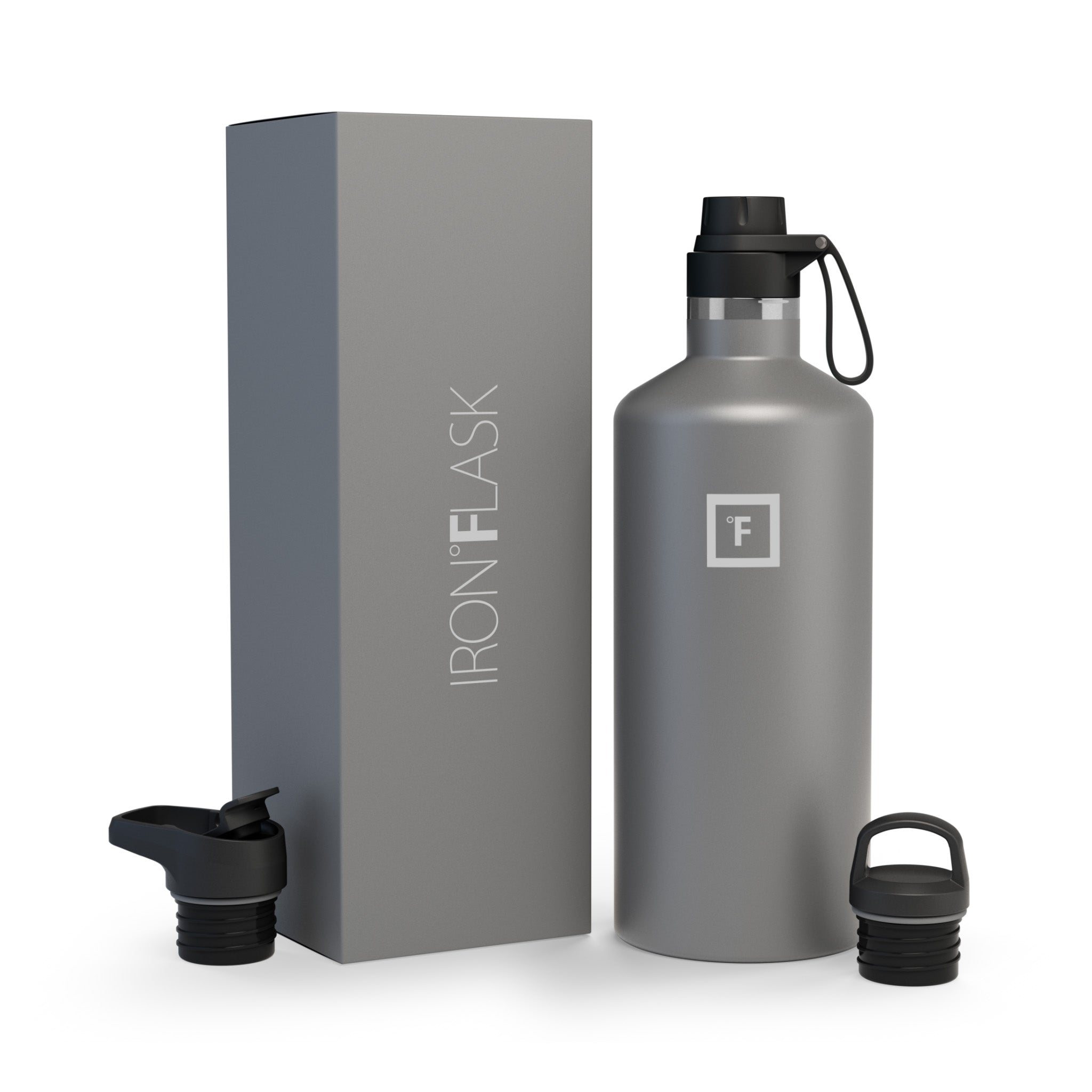 64 Oz Narrow Mouth Water Bottle with Spout Lid - Leakproof BPA-Free Stainless Steel Insulated Water Jug for Gym, Hiking & Outdoor Activities