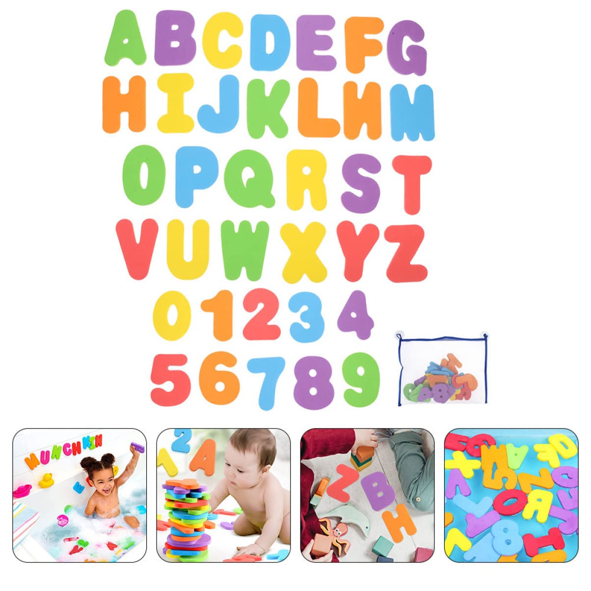 UPKOCH Alphabet Bath Toys for Toddlers - 36pcs Colorful EVA Foam Letters, Early Learning Educational Toys for Kids, Perfect for Bath Time Play & Preschool Learning Activities
