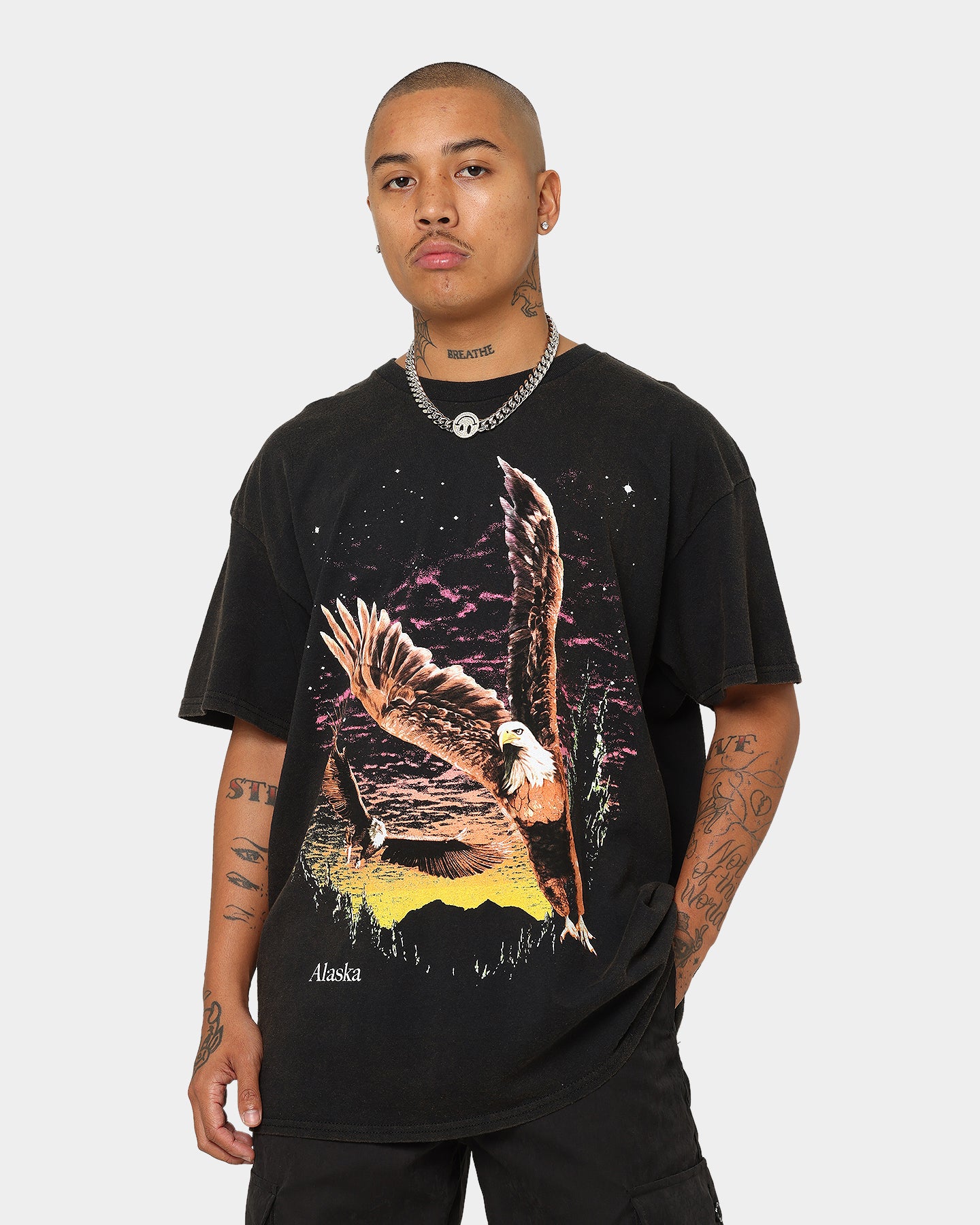 Vintage Alaska T-Shirt - Washed Black Retro Graphic Tee for Men & Women | Perfect for Casual Wear, Travel & Outdoor Adventures