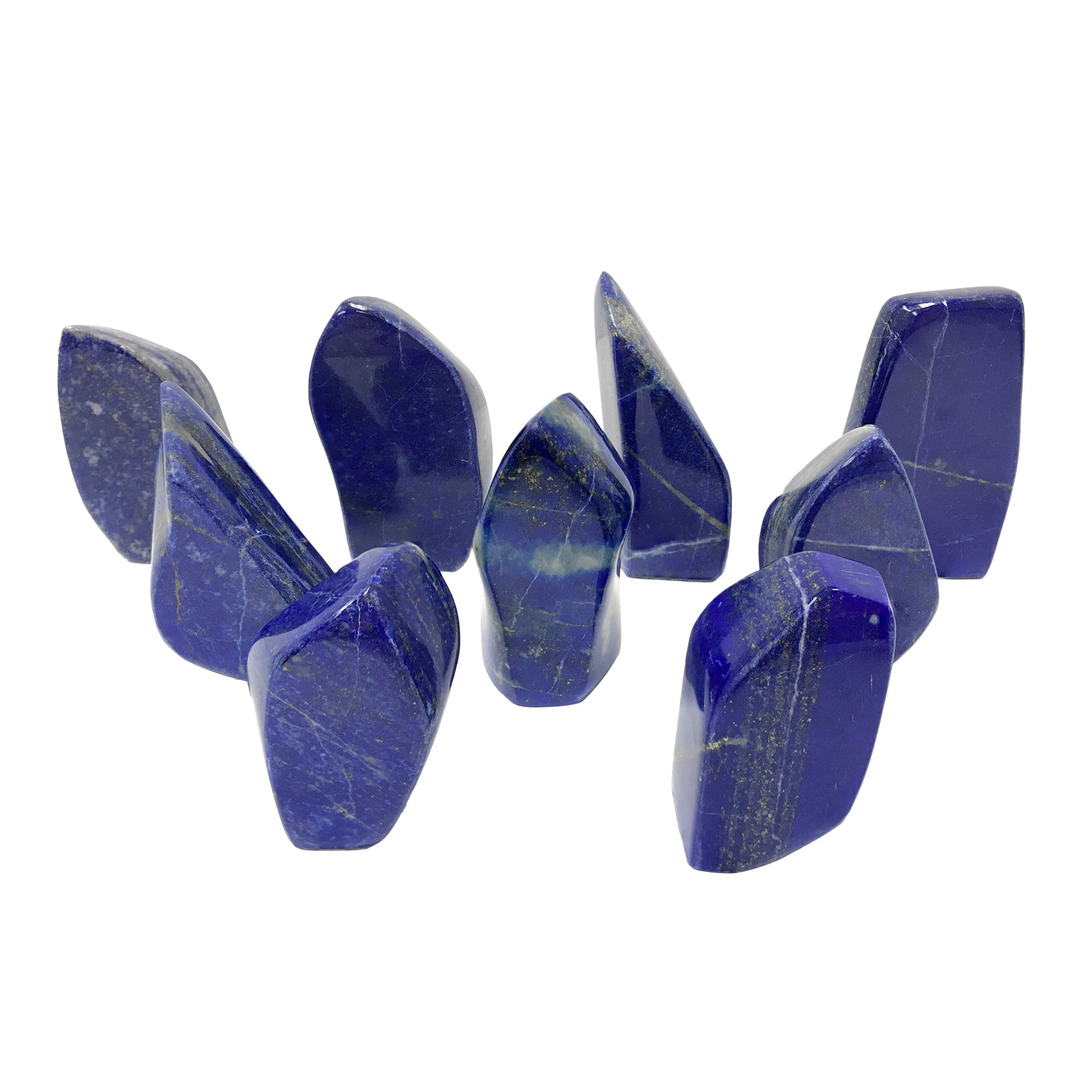 Natural Lapis Lazuli Freeform Standing Stone - Polished Blue Crystal Healing Rock for Meditation, Energy Work & Home Decor | Spiritual Healing, Chakra Balancing & Office Desk Decor (RPS350)