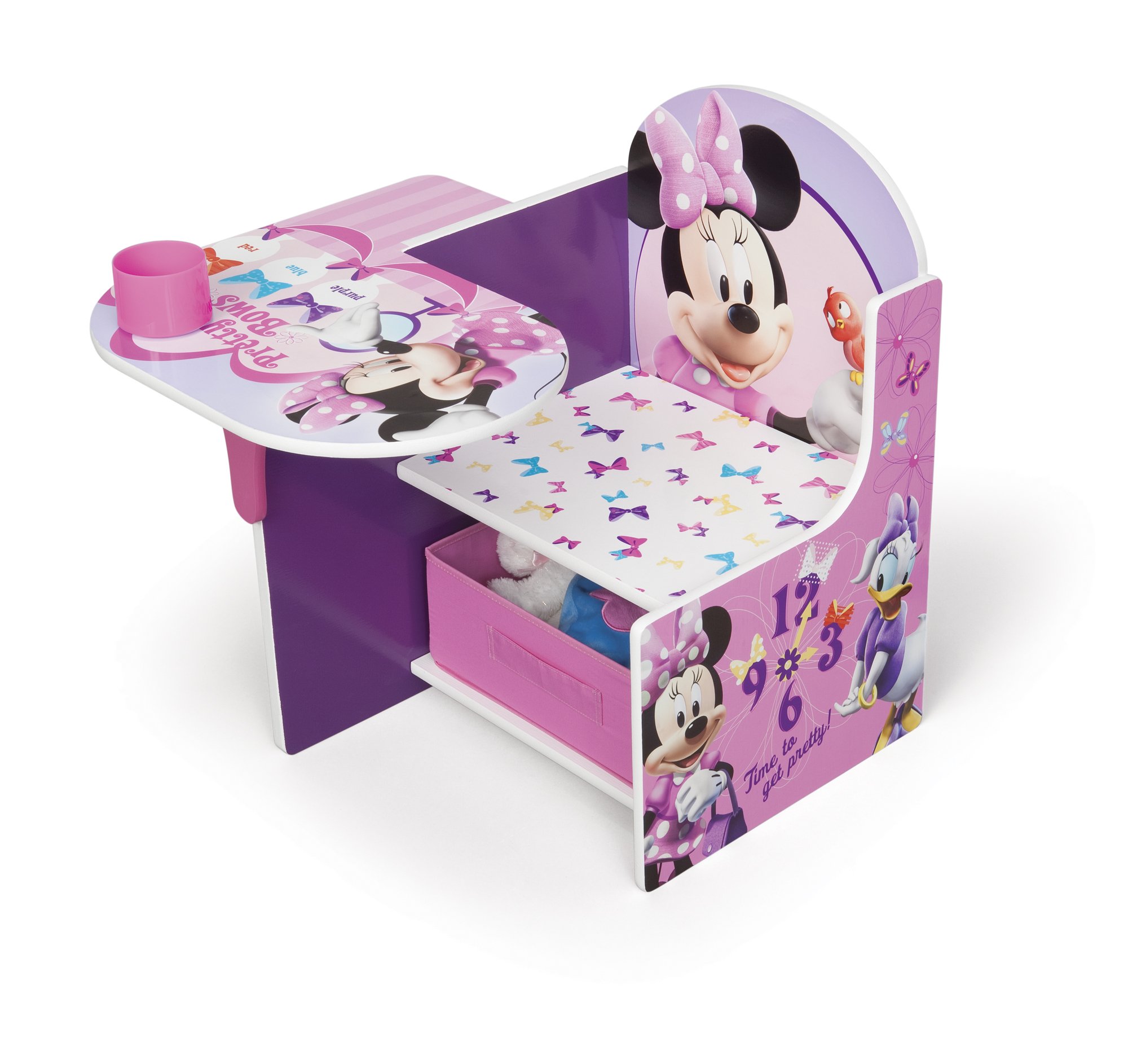Delta Children Baby Shark & Minnie Mouse Kids Study Desk with Storage Bins - Perfect for Arts & Crafts, Homeschooling, Snack Time & Playroom Organization | Durable Toddler Activity Table for Learning & Fun