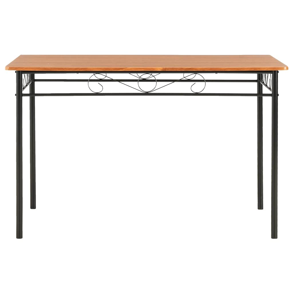 **Industrial Brown Dining Table with Metal Frame - 47.2