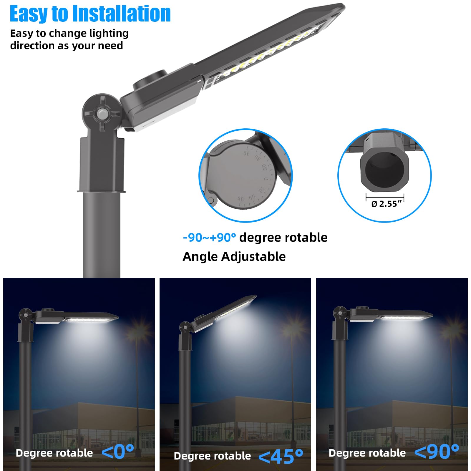 3 Pack 300W LED Parking Lot Lights Outdoor with Dusk to Dawn Sensor - 39000LM 5000K Waterproof Shoebox Pole Lights - IP65 Commercial Security Lighting for Streets, Driveways, Sports Fields & Parking Areas - ETL Certified - Perfect for Illuminating Large Outdoor Spaces Safely