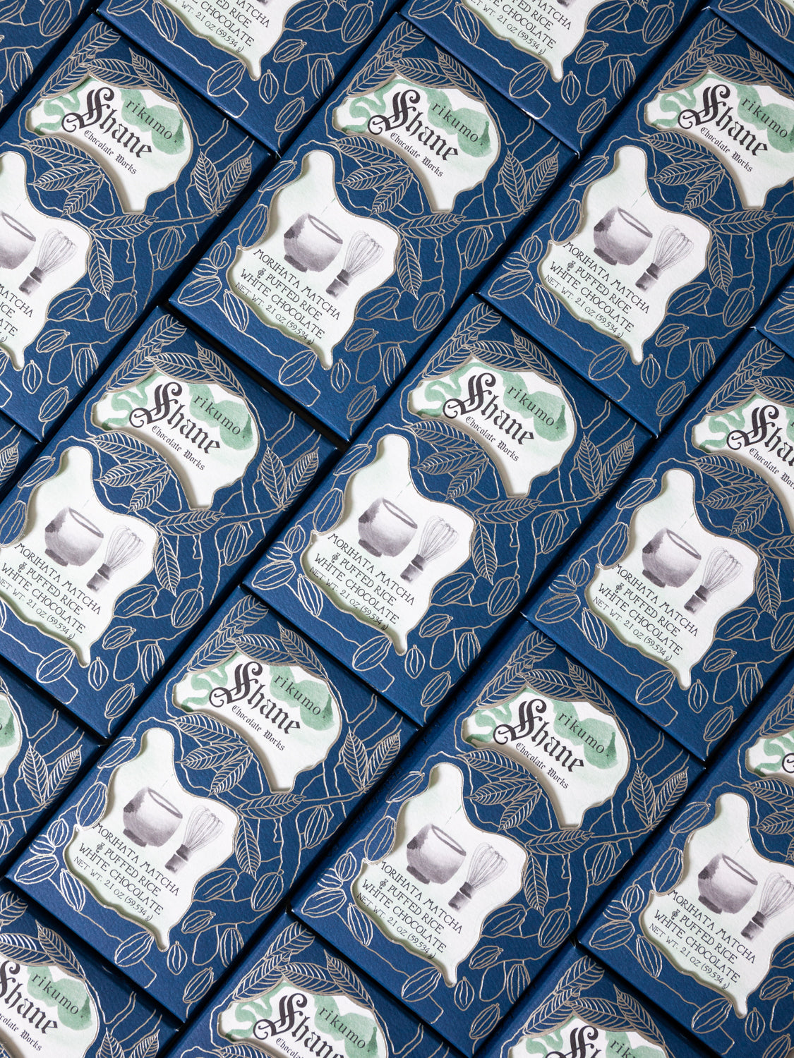 Premium Matcha Chocolate Bar by Rikumo x Shane Confectionery - 2.1oz (60g) - Artisan Japanese Green Tea Dark Chocolate for Gifts, Desserts & Tea Pairing