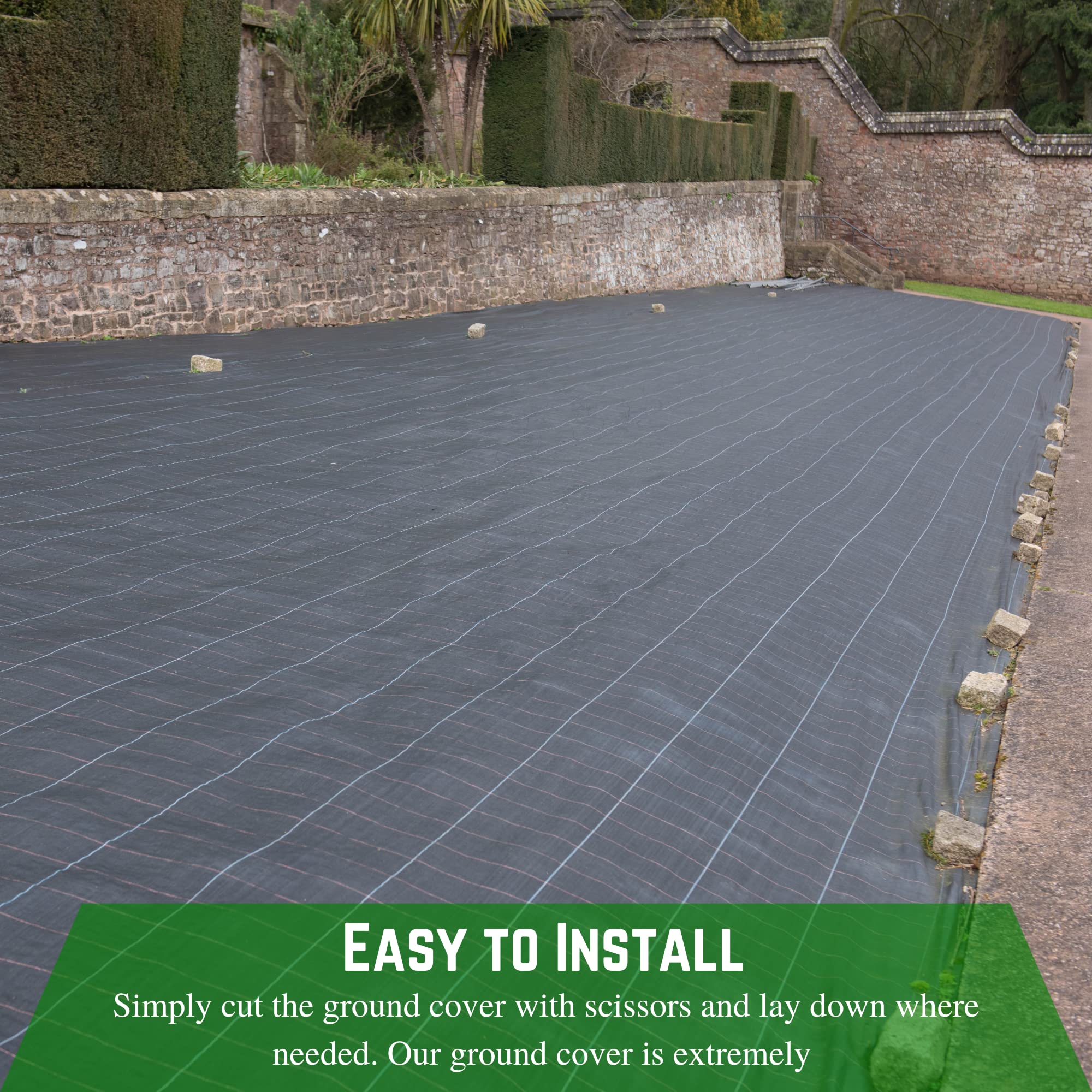 Premium 3.2oz Heavy Duty Woven Landscape Fabric - 6' x 500' Commercial Grade Ground Cover for Gardening, Farming & Agriculture | Weed Barrier, Erosion Control & Soil Protection for Yards, Nurseries & Vineyards