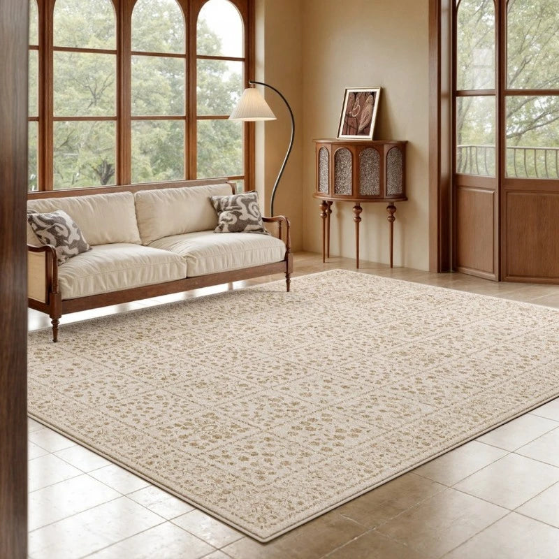Adley Persian Faux Wool Waterproof Area Rug - Non-Slip Soft Living Room Rug for Bedroom, Dining Room, and Home Decor