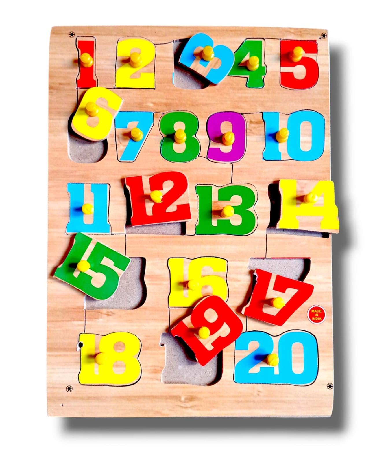Wooden Counting Learning Educational Puzzle Board for Kids - Montessori Math Toy - Number Counting Game - Pack of 2 - Perfect for Homeschooling & Early Childhood Education