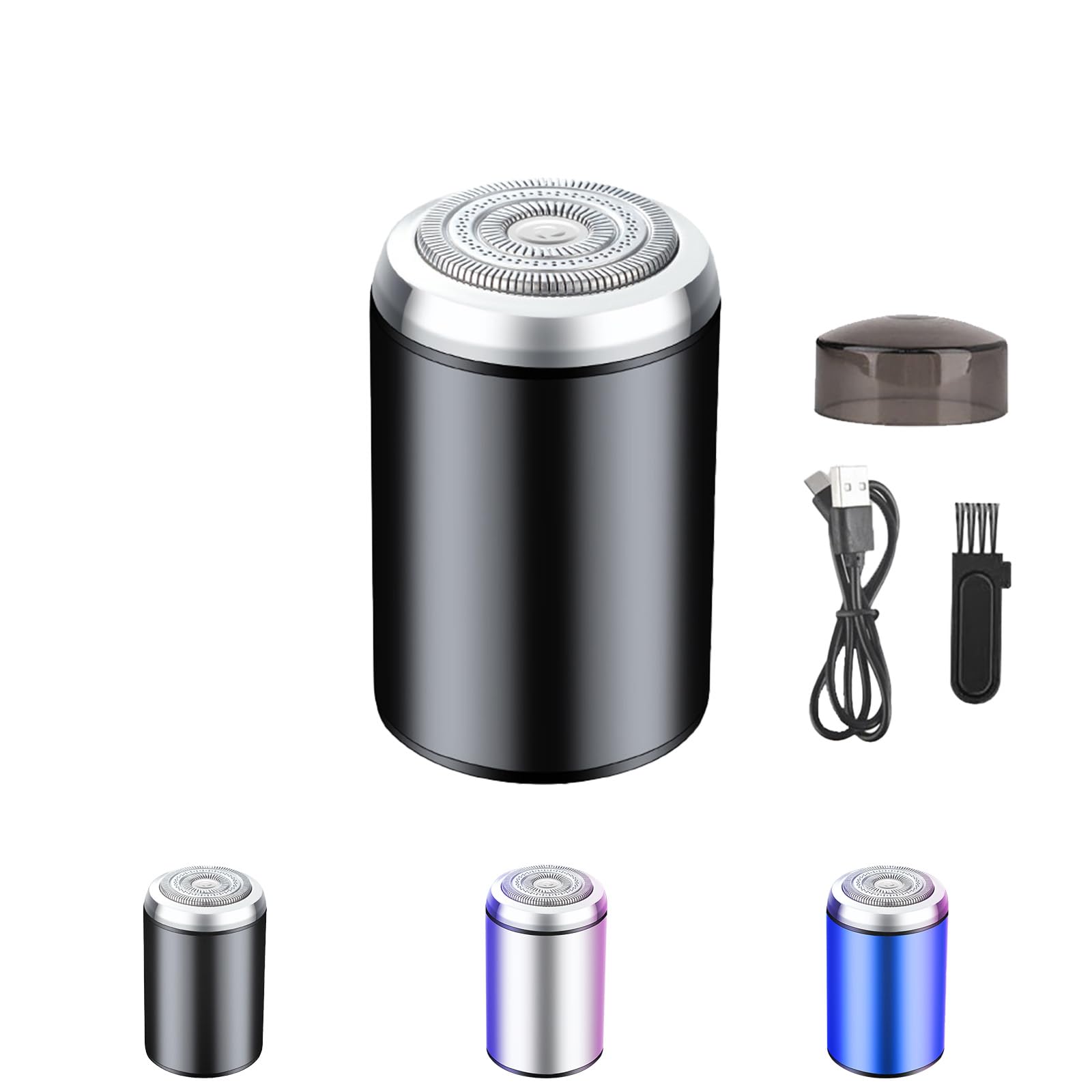 Mini Electric Shaver for Men - USB Rechargeable, Waterproof, Portable Pocket Size Travel Razor - Perfect for Home, Car, Office & On-The-Go Grooming - Black