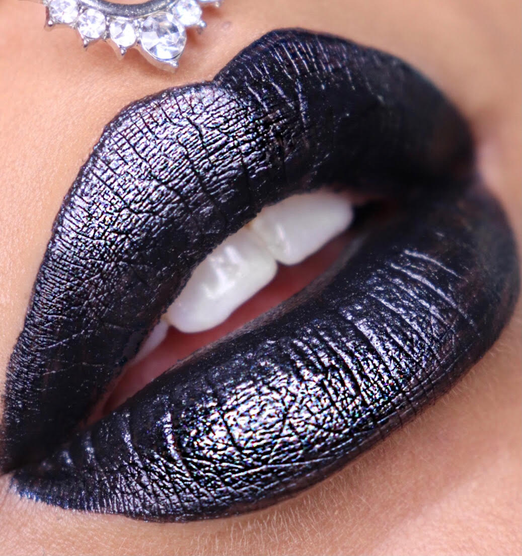 Black Magic Metallic Lipstick - Long Lasting Matte Liquid Lipstick with High Pigment, Vegan & Cruelty Free - Perfect for Night Out, Parties, and Special Occasions
