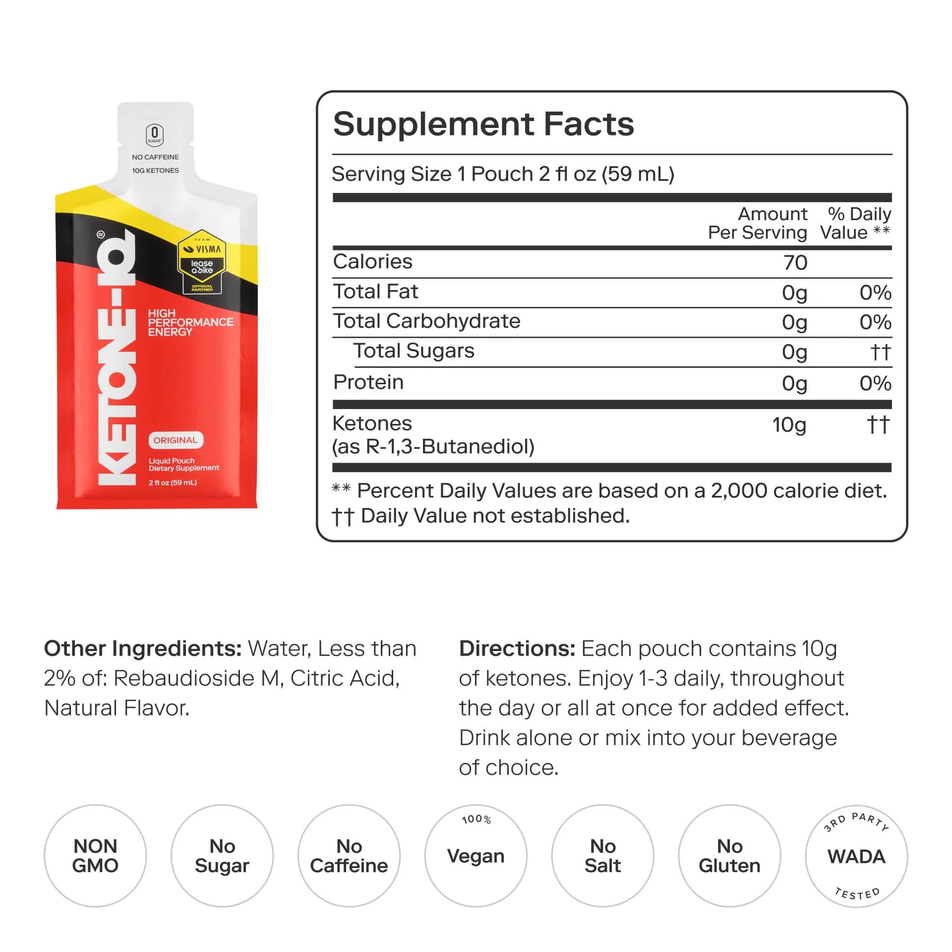 Ketone IQ® Classic Pouch (2 oz Single Serve) - Premium Exogenous Ketones Supplement for Energy & Focus - Perfect for Keto Diet, Workouts & Mental Clarity