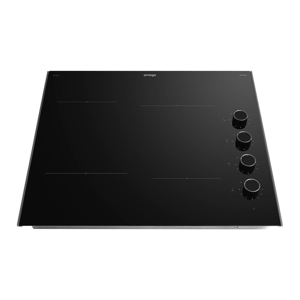 Omega OCC604KZ 60cm Ceramic Cooktop with Knob Controls - Perfect for Modern Kitchens, Cooking, and Baking
