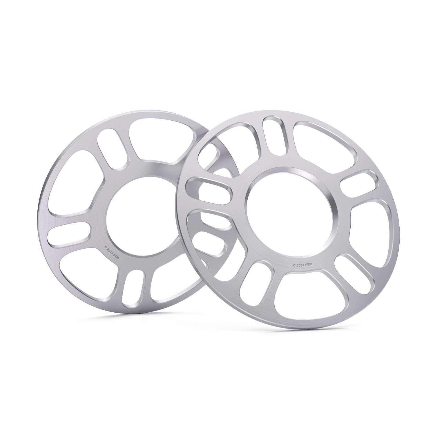 2-Pack 5mm (3/16 Inch) Hubcentric Wheel Spacers 5x4.5 & 5x4.75 Bolt Pattern (70.5mm Bore) - Compatible with Ford, Cadillac, Lincoln, Mazda, Chevy, GMC, Pontiac (5x114.3 & 5x120.7) - Perfect for Enhanced Stance & Tire Clearance on Trucks & SUVs