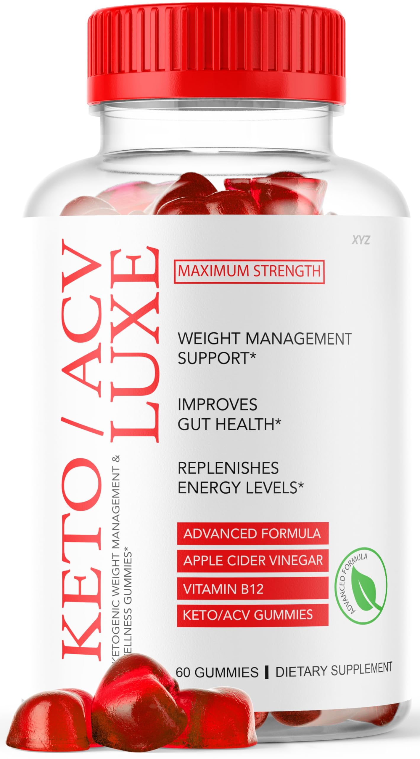 Montty Keto Luxe ACV Gummies (60 Count) - Apple Cider Vinegar Keto Supplement for Weight Loss & Energy Boost | Great Taste Sugar-Free Gummy Vitamins | 30 Day Supply for Ketogenic Diet & Wellness Routine