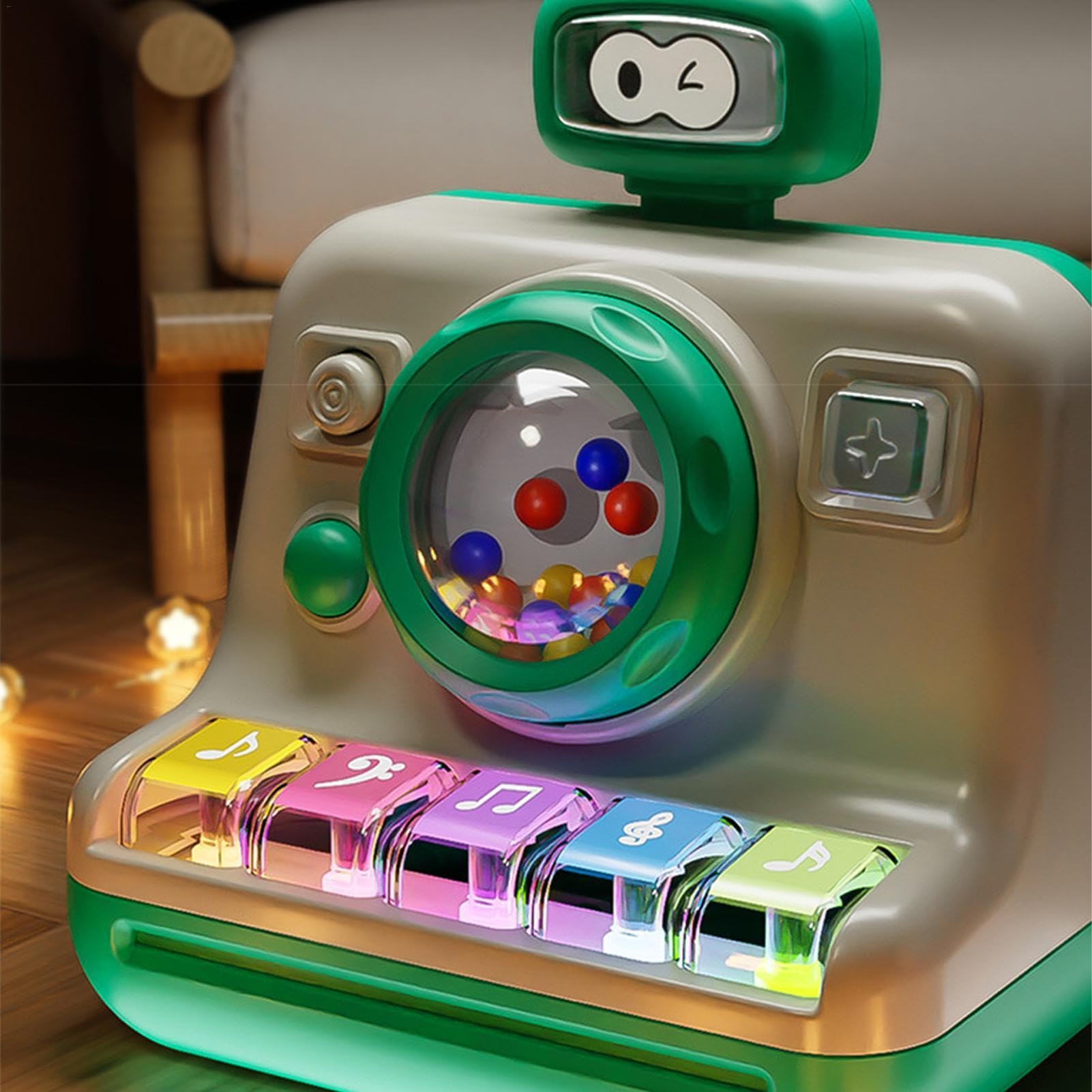 Kids Musical Keyboard Toy with Camera Design - Interactive Learning Toy with Sound & Lights | Educational Musical Instrument for Toddlers & Children | Perfect for Birthday Gifts, Early Music Education & Playtime Fun