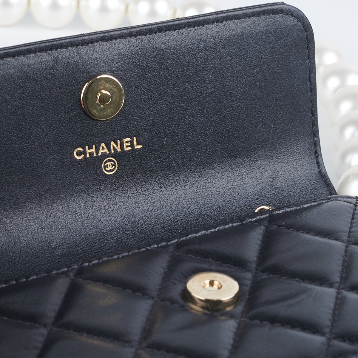 Chanel Pearl Strap Micro Bag - Luxury Mini Crossbody Bag for Women | Perfect for Evening Parties, Date Nights & Special Occasions