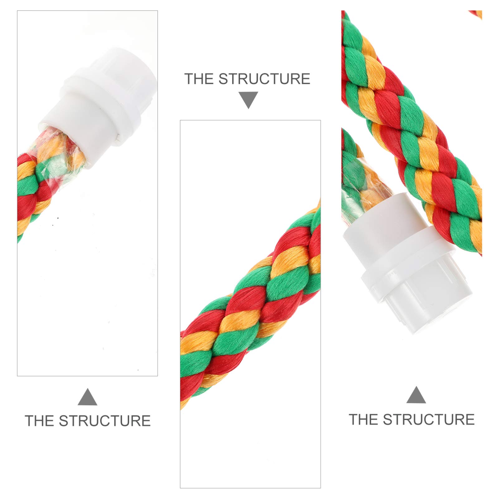 iplusmile Natural Cotton Parrot Chewing Toy - 2pcs Bird Rope Perch & Swing for Cage (30cm + 55cm) - Safe Teething Toys for Parrots, Cockatiels, Lovebirds - Perfect for Climbing, Chewing & Playtime Activities