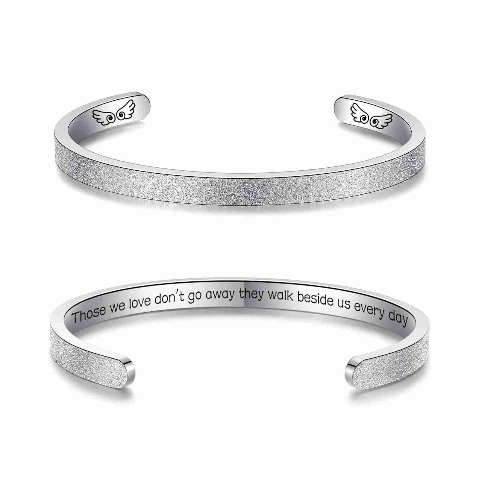 Inspirational Bracelets for Women - Frosted Stainless Steel Bangle with Hidden Message, Motivational Gift for Her - Perfect for Encouragement, Keep Going & Daily Wear