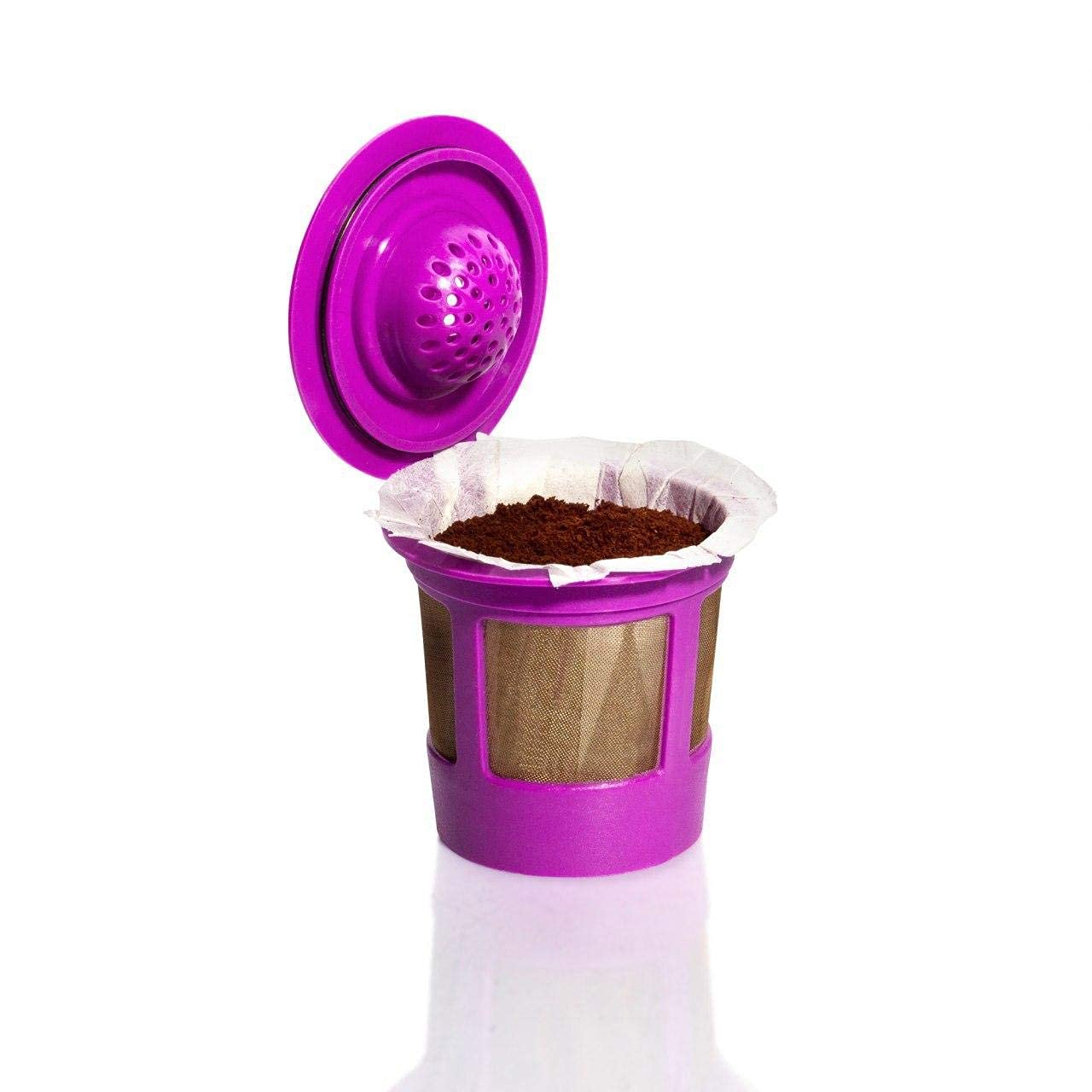 Reusable K Cups & 300 Disposable Paper Filters for Keurig Coffee Makers - Eco-Friendly Coffee Pods for Home, Office & Travel Use