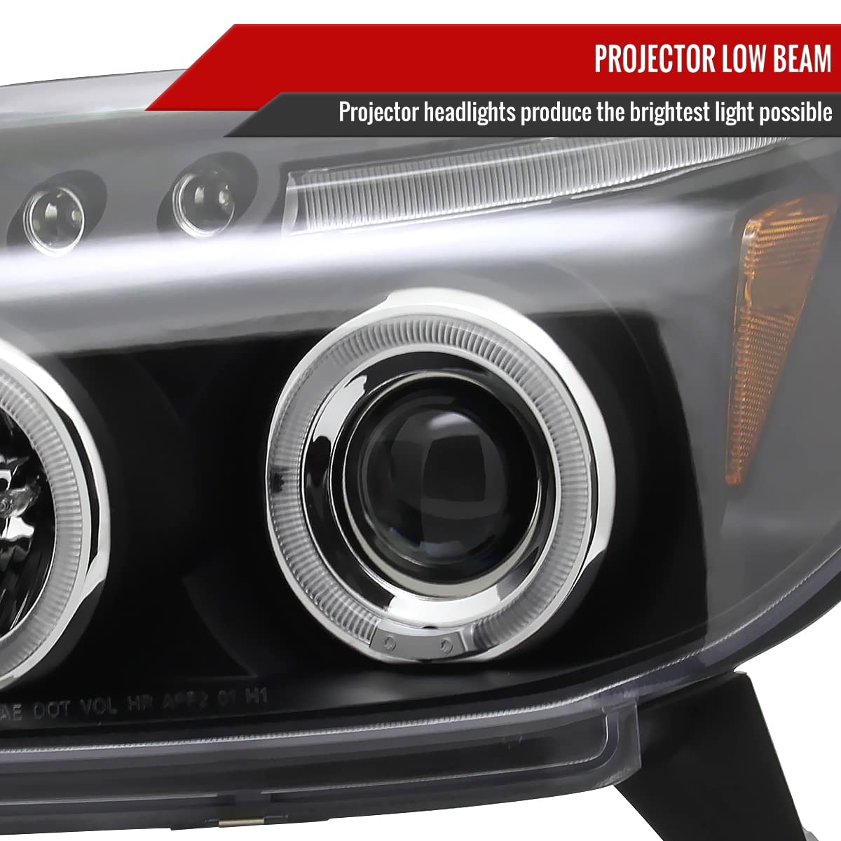 03-05 Toyota 4Runner SUV SR5 Black LED Halo Projector Headlights - High Performance Replacement Lamps for Night Driving & Off-Road Adventures