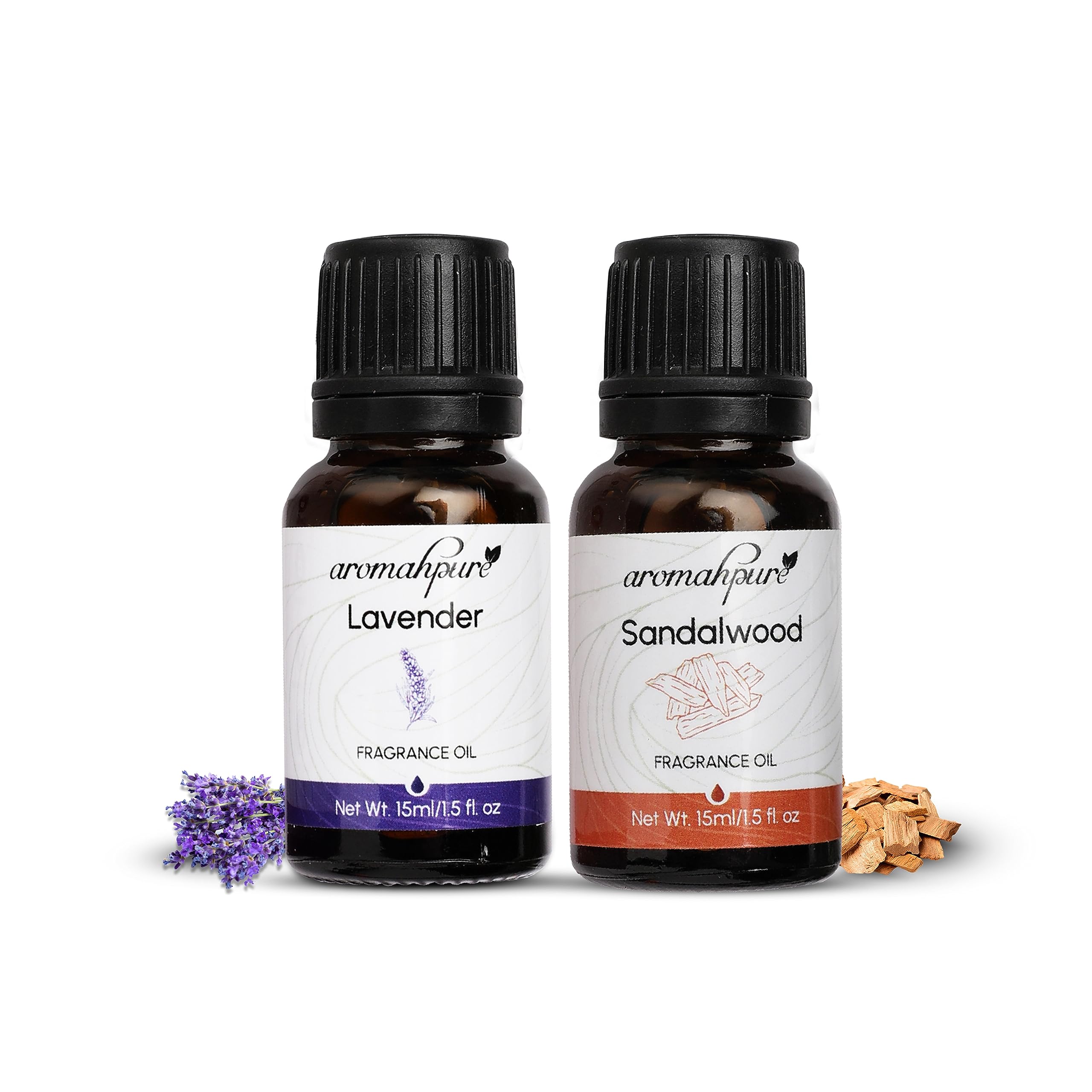 Aromahpure Essential Oil Set - 2 Pack (30ml Each) | Lavender & Sandalwood Fragrance Oil for Home, Diffusers, Candles | Aromatherapy Oil for Relaxation, Meditation & Focus | Perfect for Spa, Yoga & Bedroom Use