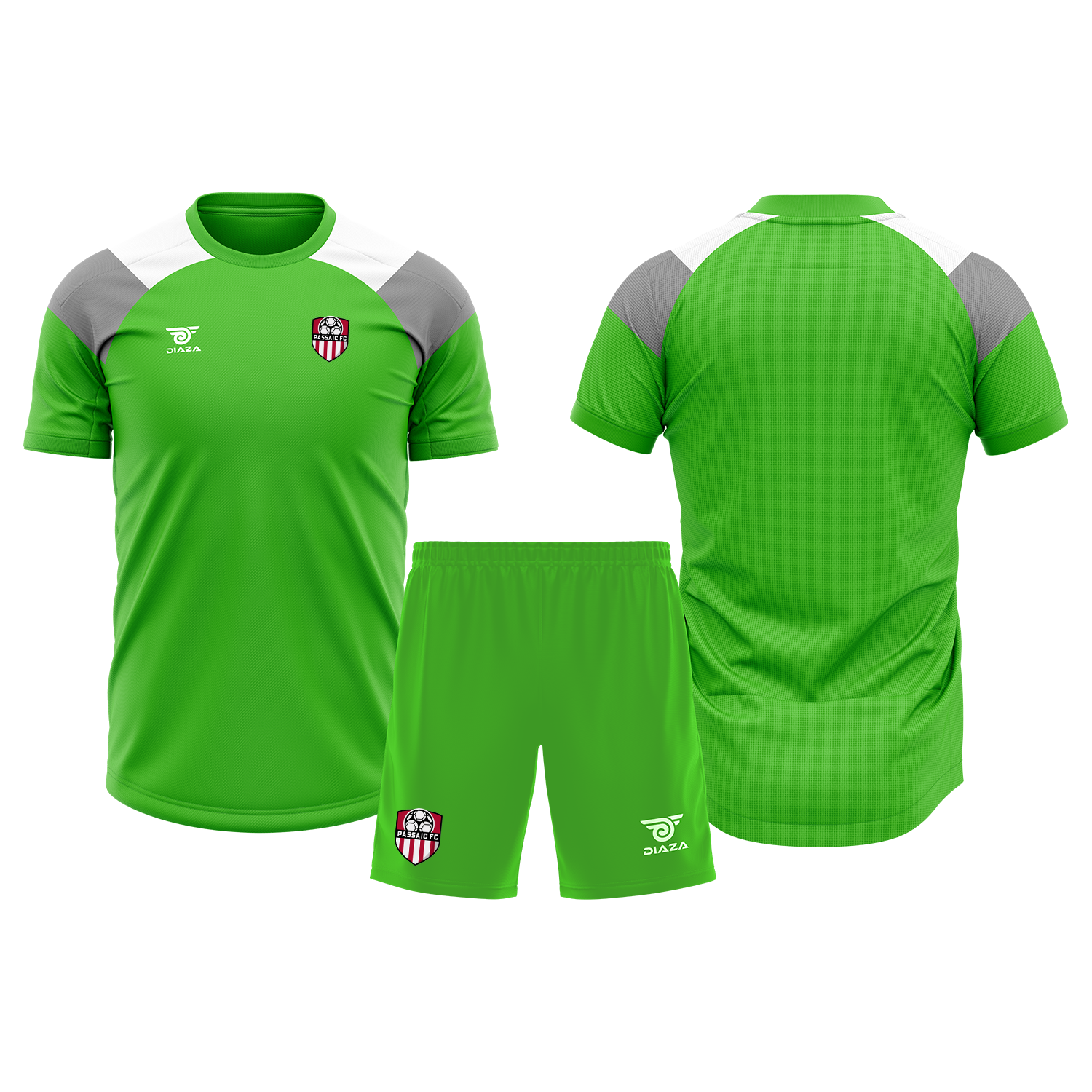 Passaic FC Tri Tone Practice Soccer Kit - Green - Perfect for Youth Training, Team Drills & Match Warm-Ups