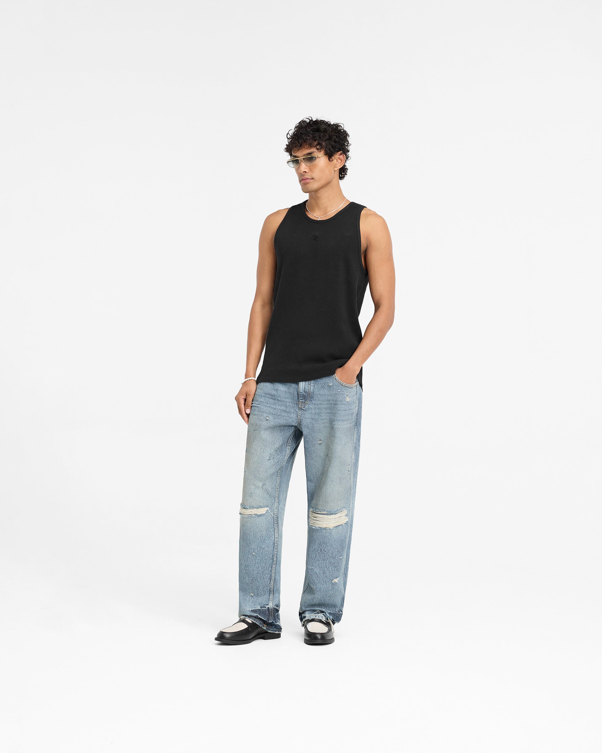 Represent X Duke + Dexter Ribbed Vest for Men - Black Slim Fit Casual Knit Sweater for Fall & Winter Layering | Perfect for Office, Outdoors & Travel