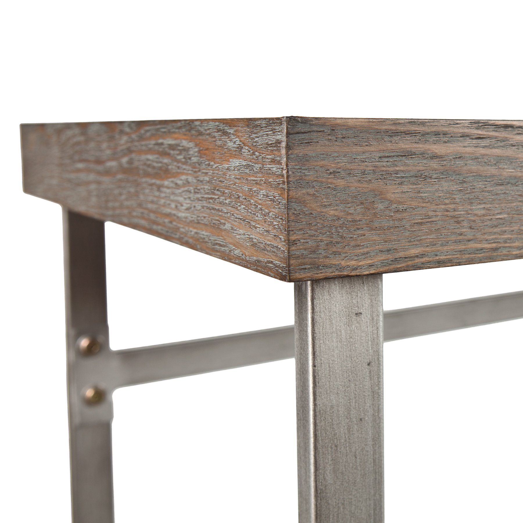 Southern Enterprises Nolan Console Table in Weathered Burnt Oak - Rustic Entryway Table for Hallway, Living Room & Foyer Decor