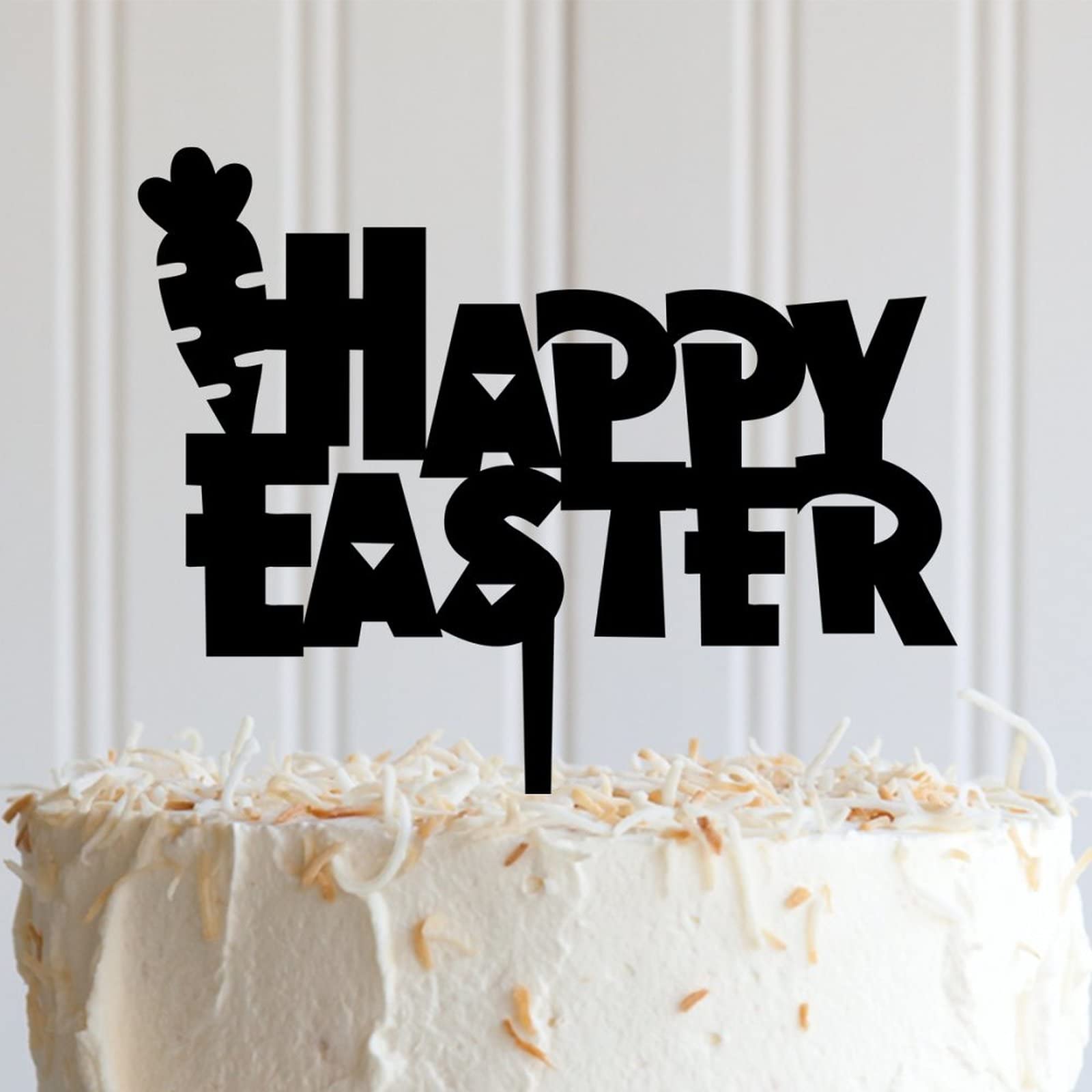 Happy Easter Rabbit Cake Toppers - Rustic Acrylic Birthday Cake Decorations for Kids & Adults - Custom Name Personalization - Perfect for Birthday Parties, Easter Celebrations & Special Occasions