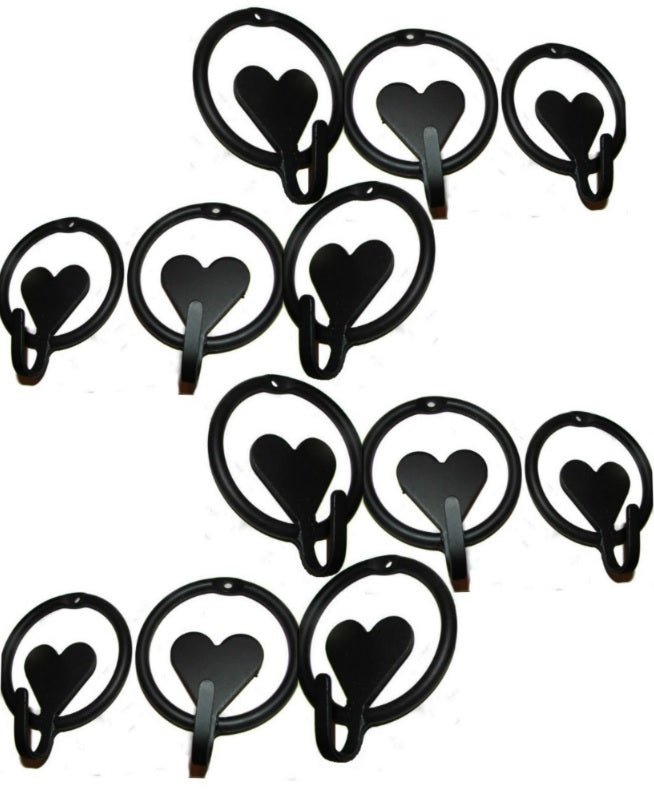 Handmade Solid Wrought Iron Heart & Ring Wall Hooks - Amish Blacksmith Crafted in USA - Perfect for Coats, Hats, Keys & Home Decor Organization