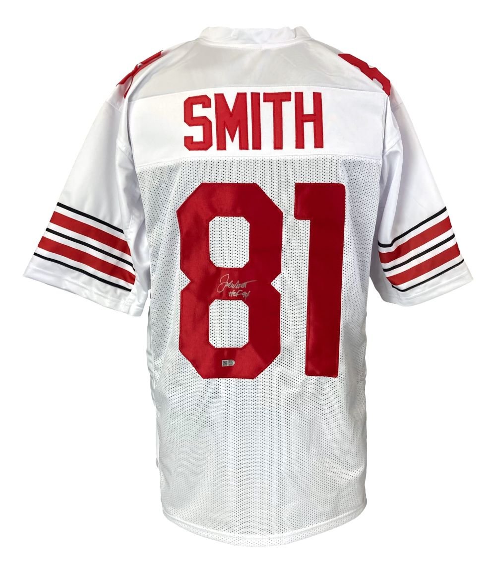 Jackie Smith St. Louis Cardinals Signed White Football Jersey - Hall of Fame 1994 - Authentic NFL Memorabilia - Perfect for Sports Collectors, Man Cave Decor & Gift for Football Fans