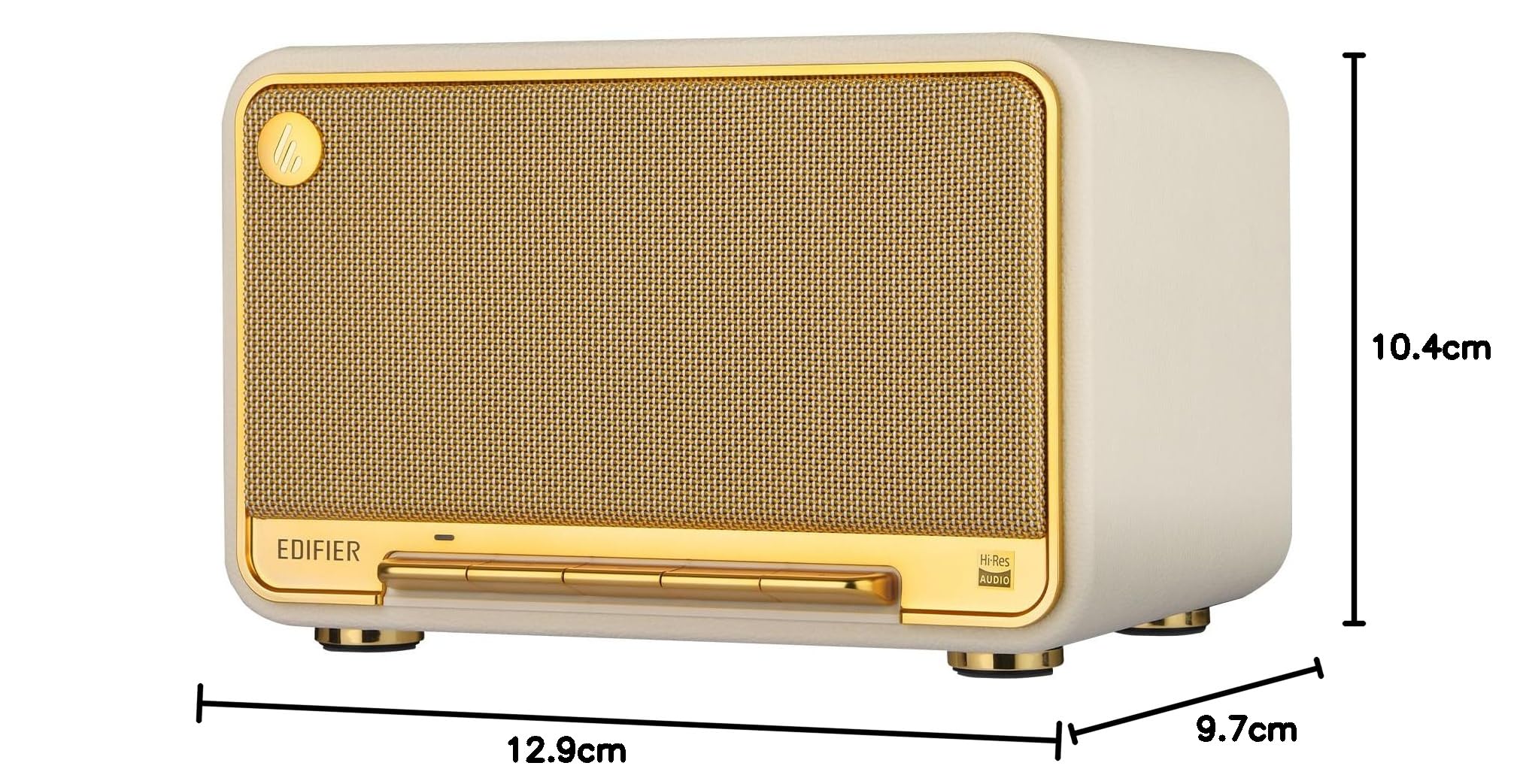 Edifier D32 Retro Bluetooth Speaker - 60W Portable Wireless Speaker with Wi-Fi, AirPlay2 & Multi-Point Connection - 11H Playtime - White - Perfect for Home, Office & Outdoor Use