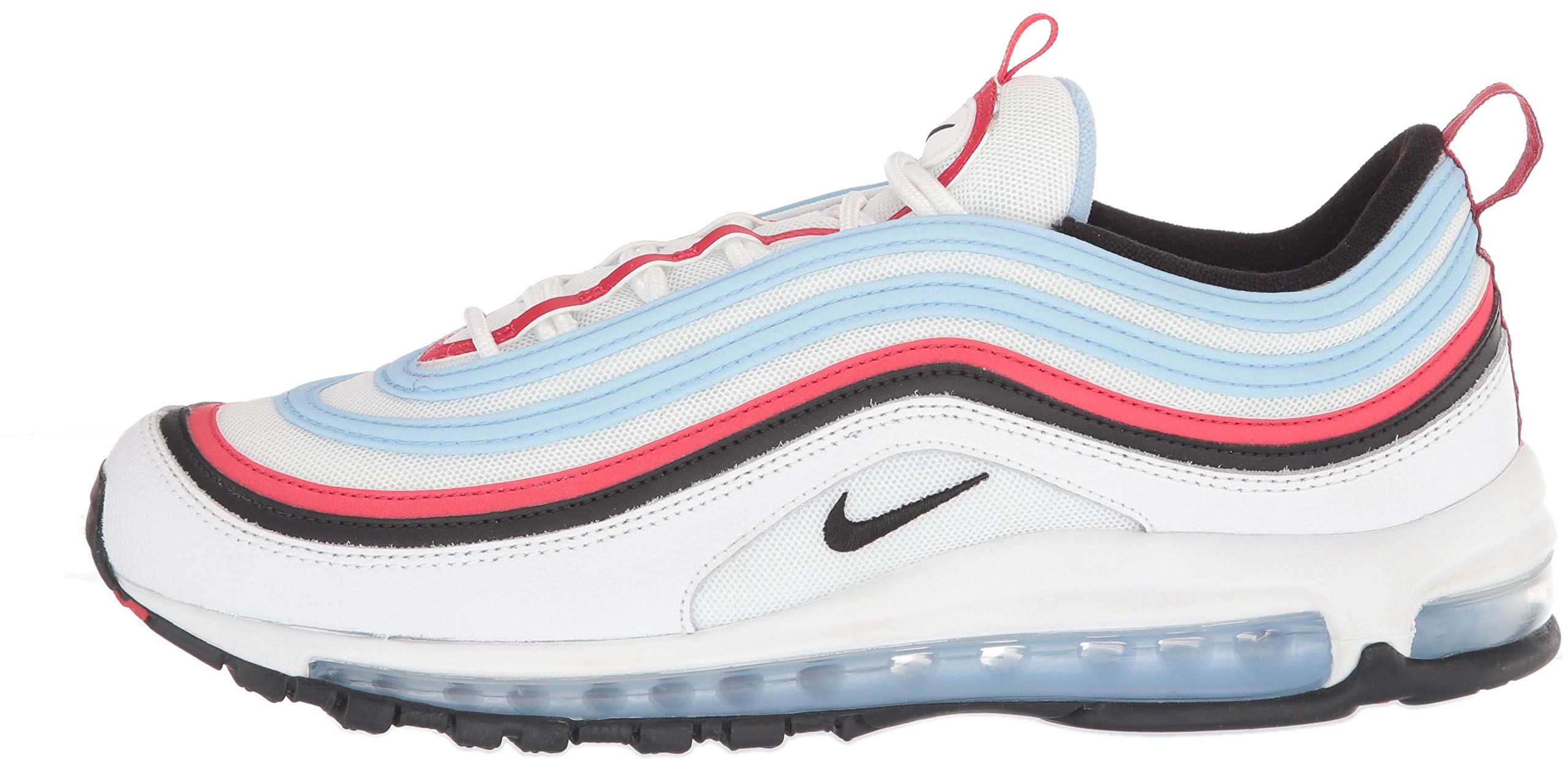 Nike Air Max 97 Men's Running Shoes - White/Black/Red/Blue (CW6986-100) | Comfortable Cushioned Sneakers for Jogging, Gym & Casual Wear