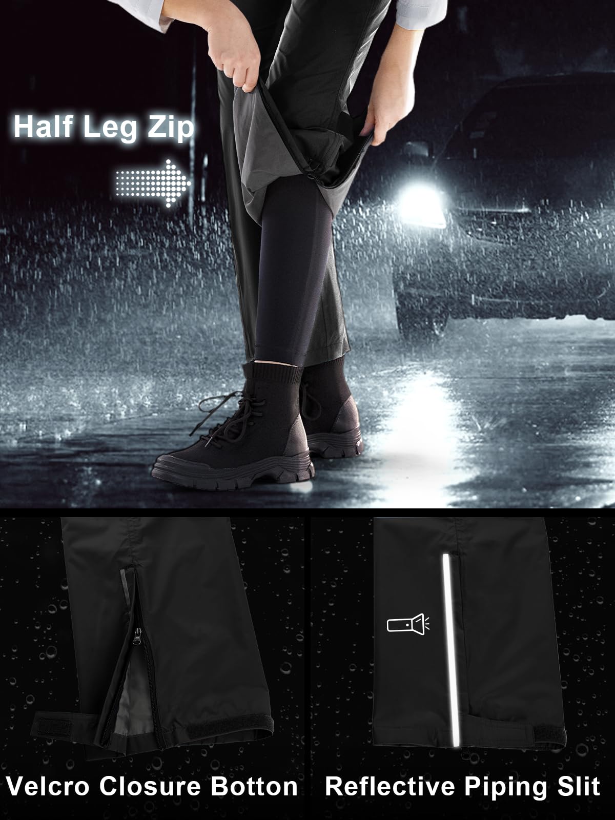 Outdoor Ventures Women's Waterproof Hiking Rain Pants - Packable, Windproof & Breathable for Outdoor Adventures, Camping & Travel