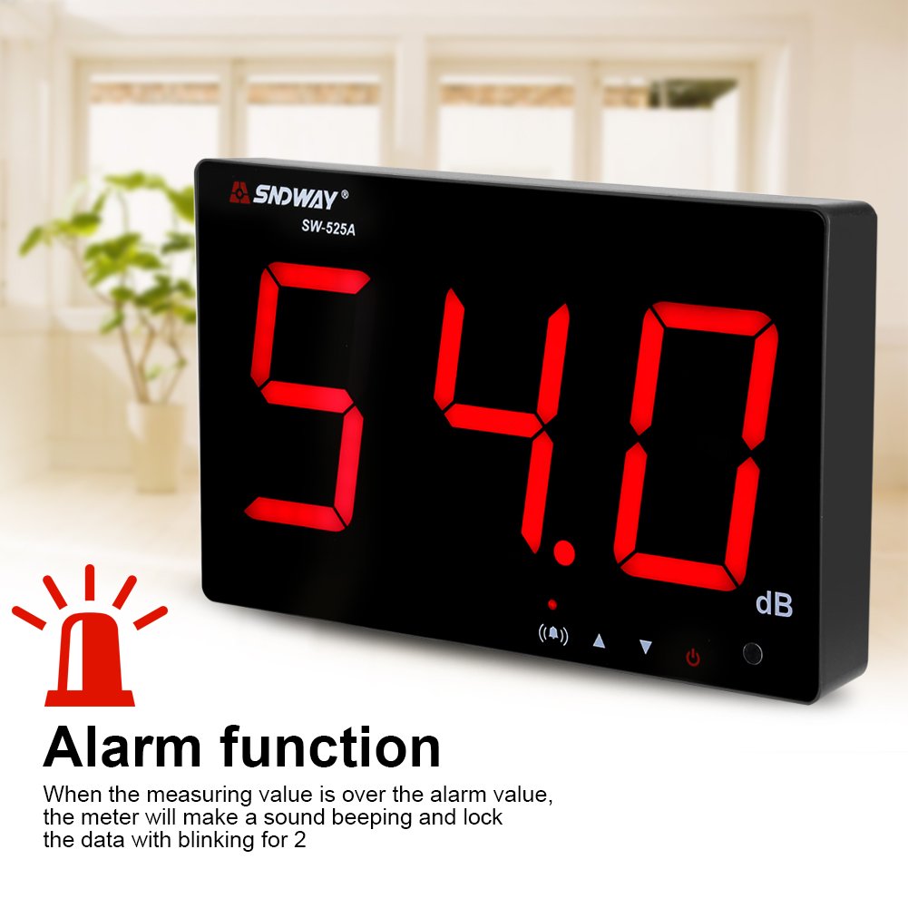 Digital Sound Level Meter 30-130dB with Alarm - 9.6