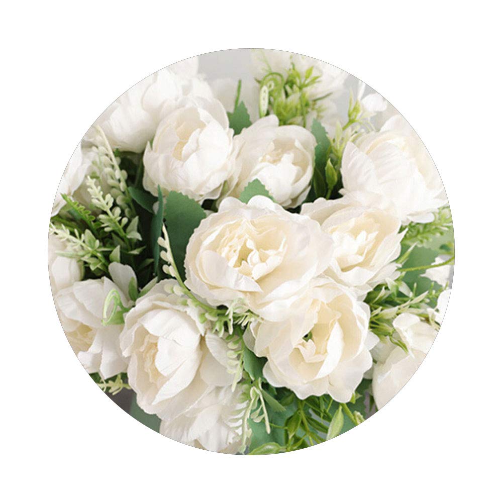 1Pc Artificial Peony Blossom Fake Flower - Realistic Milk White Silk Peony for Home Decor, Wedding Centerpieces, Party & Furniture Decoration | Perfect for Table Settings, DIY Floral Arrangements & Gift Wrapping