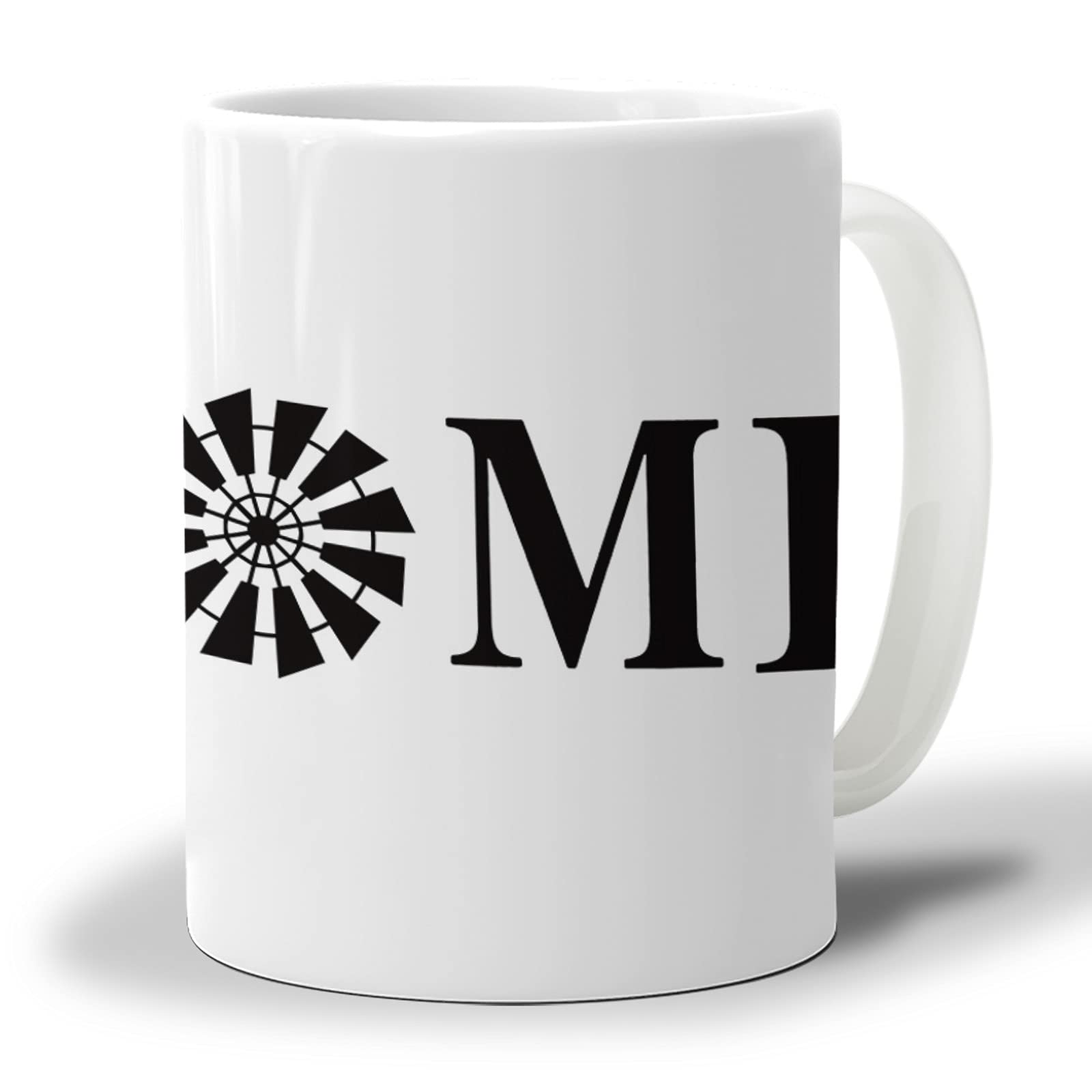 Vintage Farmhouse Windmill White Background Coffee Mug - Ceramic Tea Cup for Hot Chocolate, Cocoa, Office & Home Use - Dishwasher & Microwave Safe - Perfect for Gifts, Breakfast, or Relaxing Moments