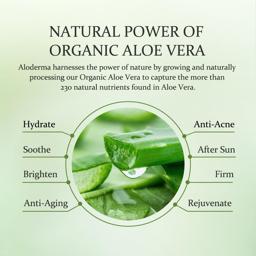 Aloderma Signature Aloe Soothing & Repairing Skincare Set - 6 Piece Kit with Gel, Cleanser, Toner, Serum (2pcs) & Cream for Sensitive Skin & Acne Relief - Perfect for Daily Face Care & Sunburn Treatment