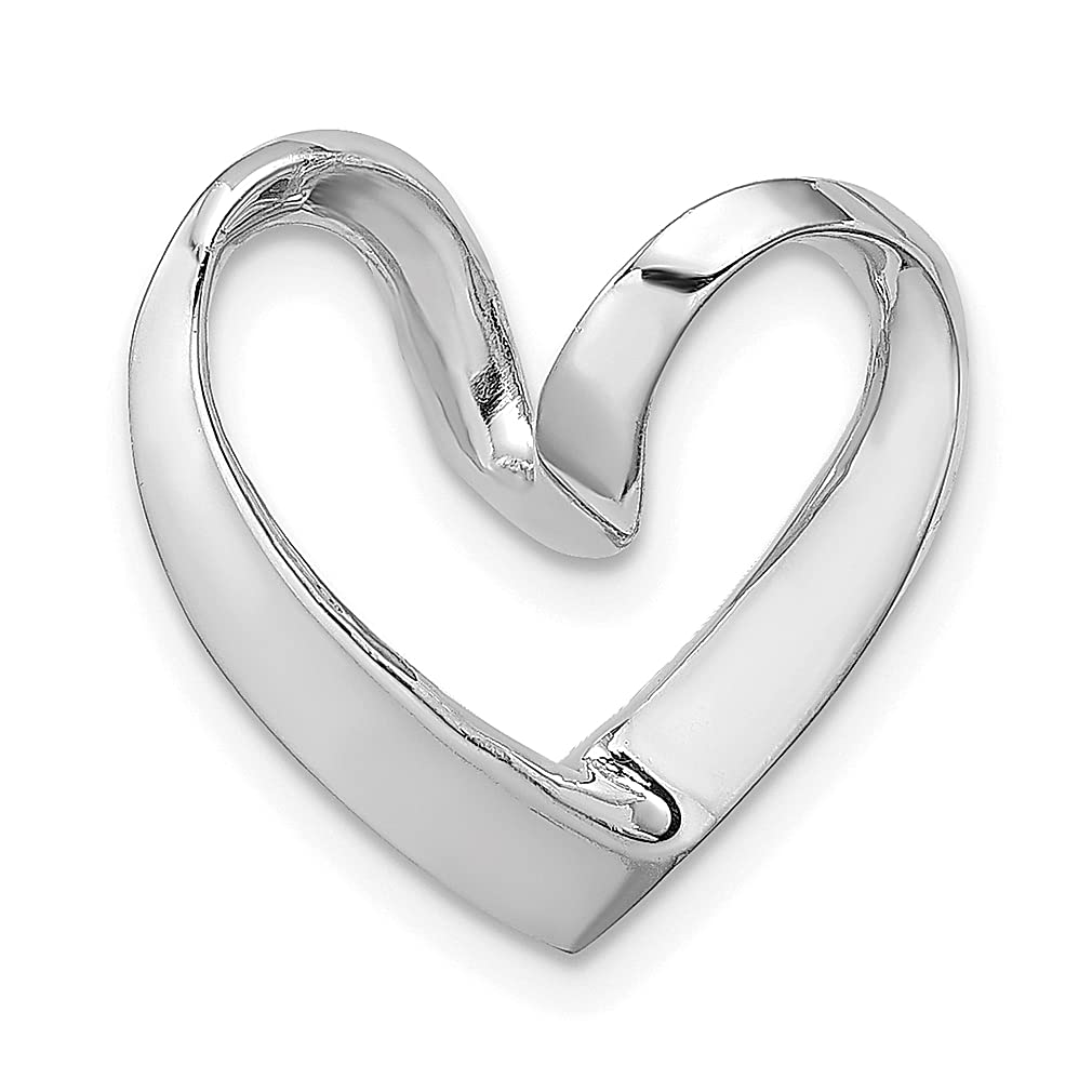 14K White Gold Heart Pendant Necklace for Women - Elegant Love Charm Slide Chain Fine Jewelry - Perfect Gift for Her, Anniversary, Valentine's Day & Special Occasions