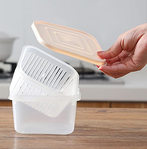 2 Pack BPA-Free Berry Storage Containers with Leak-Proof Lids - Fresh Produce Saver for Fruits & Vegetables | Ideal for Refrigerator, Pantry & Meal Prep Organization