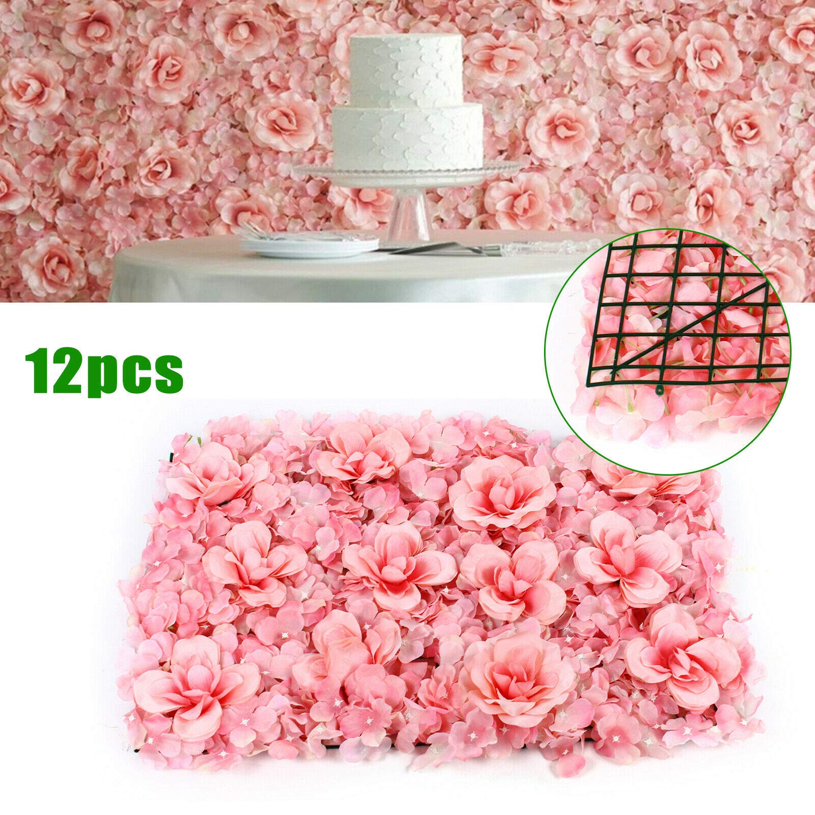 TFCFL 12PCS Artificial Flower Wall Panel - 24