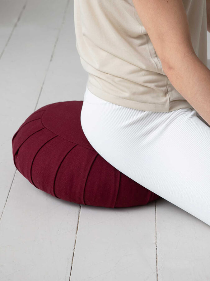 Basaho Classic Zafu Meditation Cushion - Round Buckwheat Filled Yoga Pillow for Zen Sitting, Meditation & Floor Seating - Perfect for Home, Studio & Mindfulness Practice
