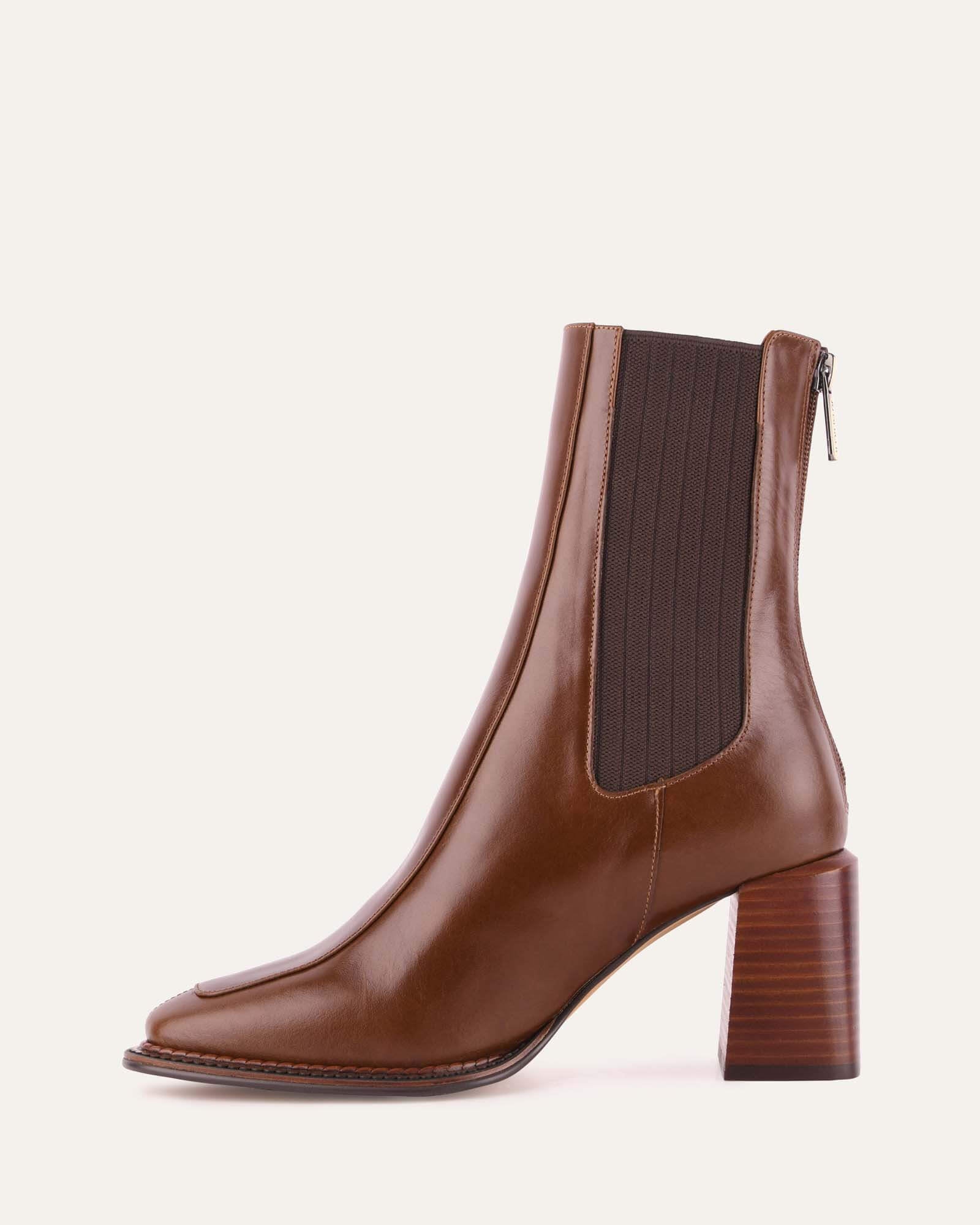 DEVINA Women's Mid Ankle Boots Dark Chocolate Leather - Stylish & Comfortable for Casual Wear, Office & Outdoor Activities