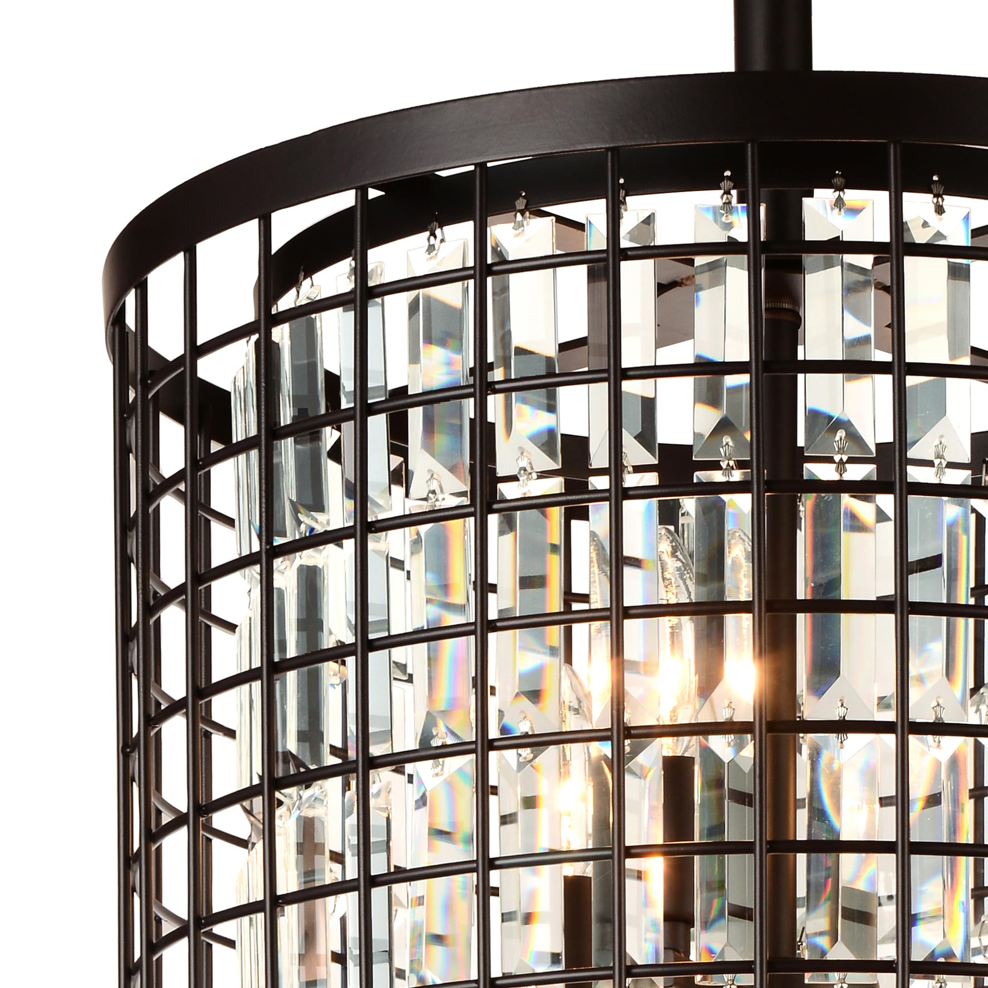 Farmhouse Metal Chandelier - 6-Light Brown Rustic Ceiling Fixture for Dining Room, Kitchen & Living Room | CWI Lighting Meghna Collection