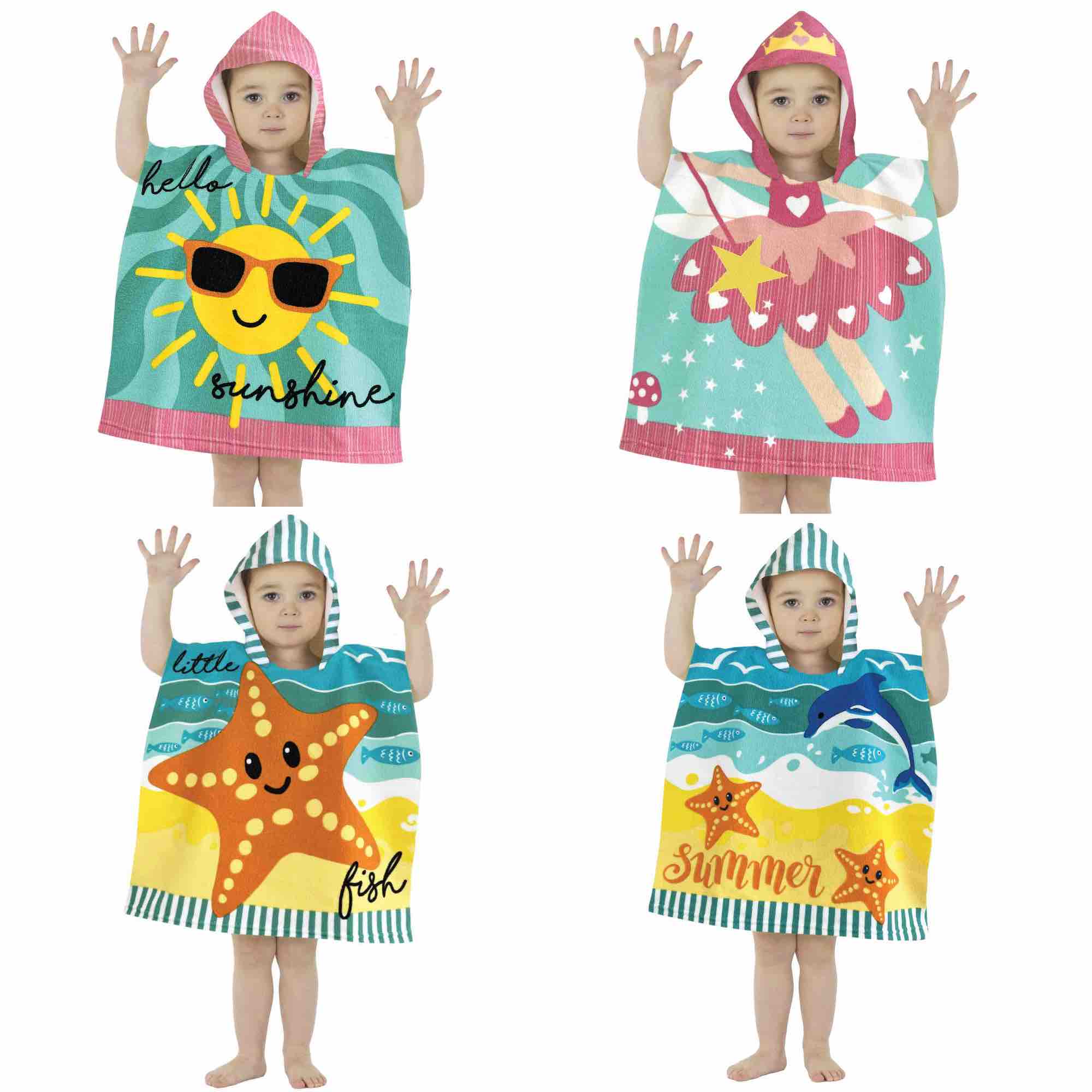 Kids Hooded Poncho Robe for Boys & Girls 1-3 Years - Soft Fleece Bathrobe with Pockets for Toddler - Perfect for Bath Time, Lounging & Playtime