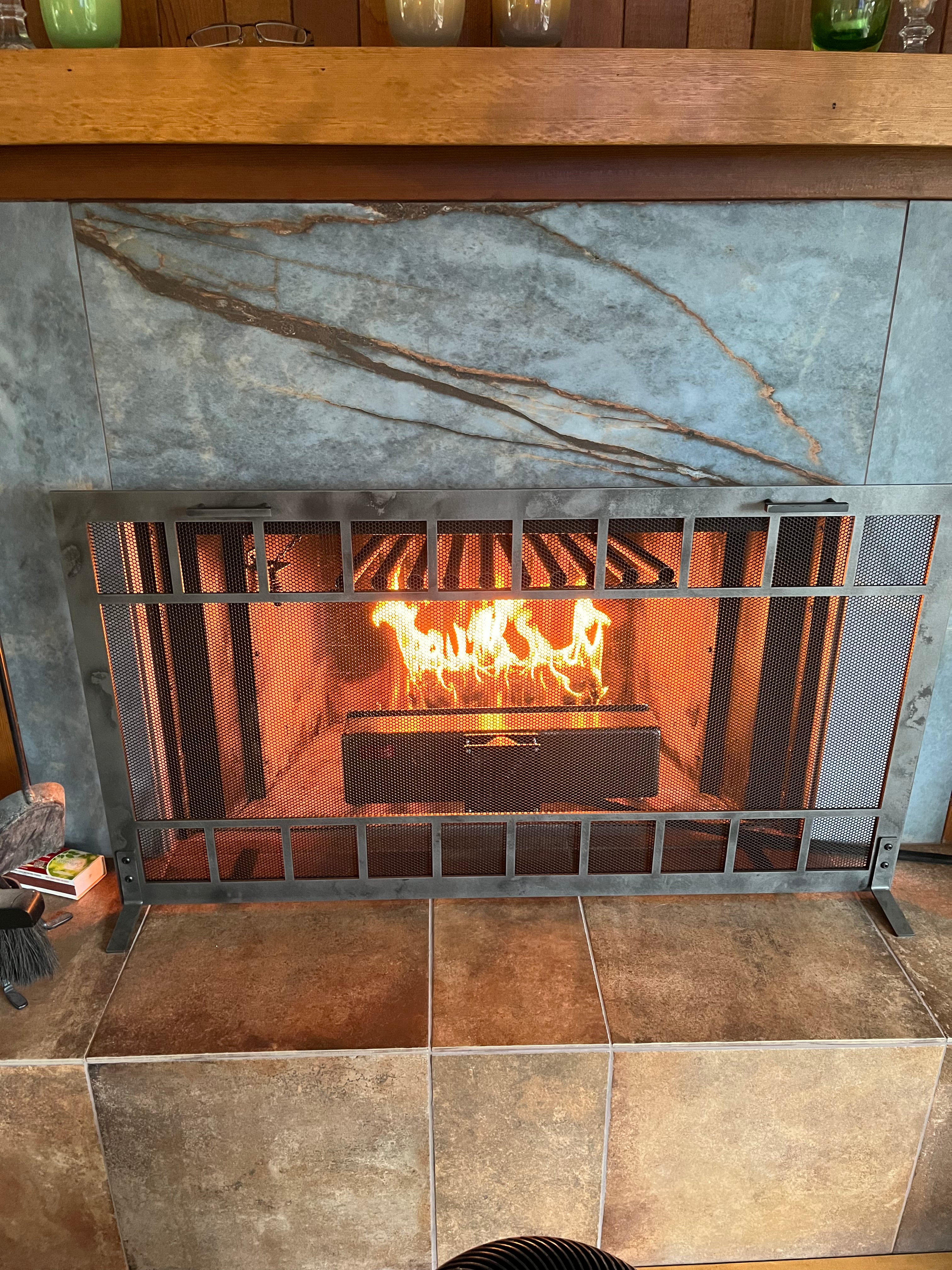 Medium Tapered Fireplace Grate with Tubular Blower Heat Exchanger - Efficient Heating for Living Rooms, Bedrooms & Outdoor Spaces